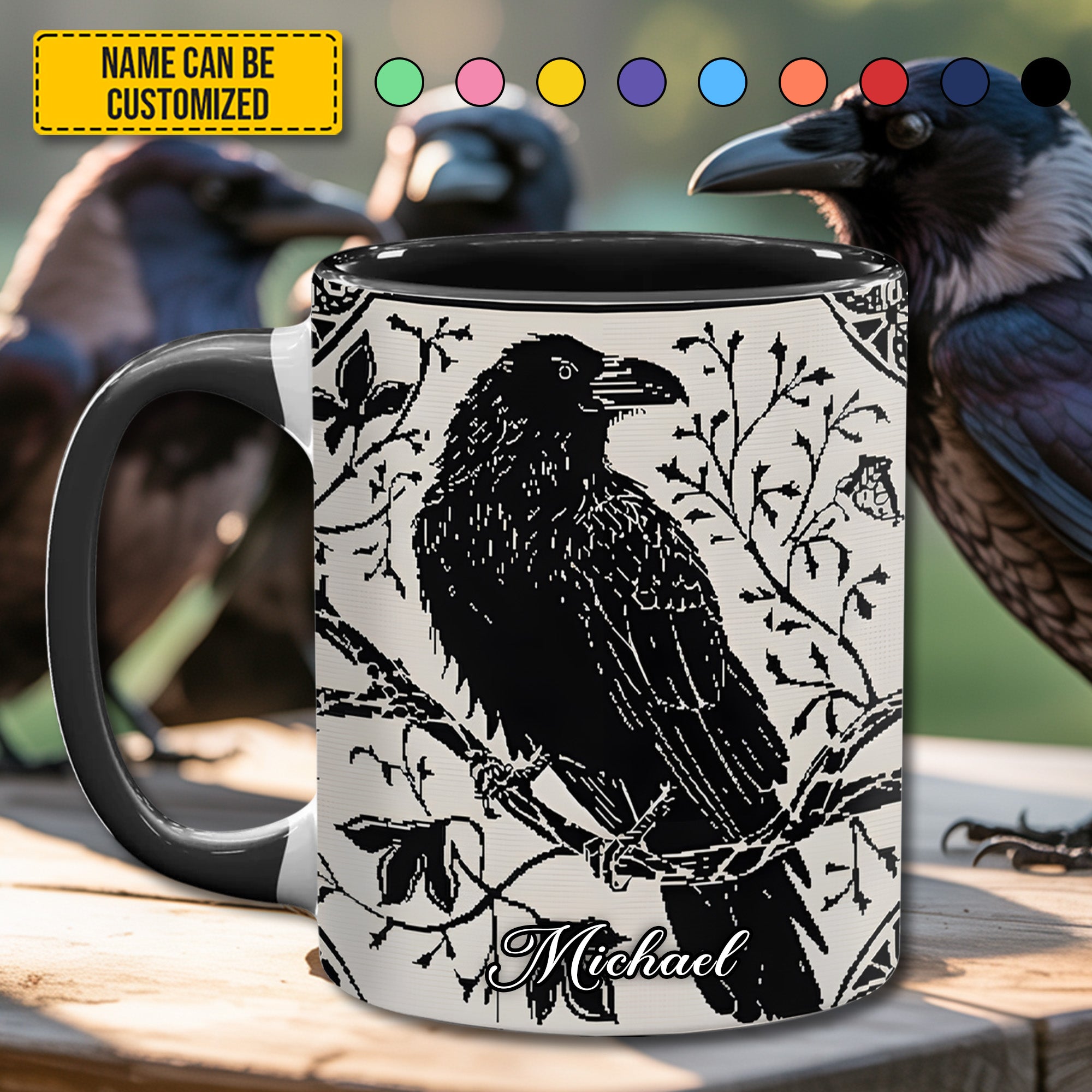 Personalized Accent Mug Raven Whisper Magical Gifts for Raven Lovers - Image 4