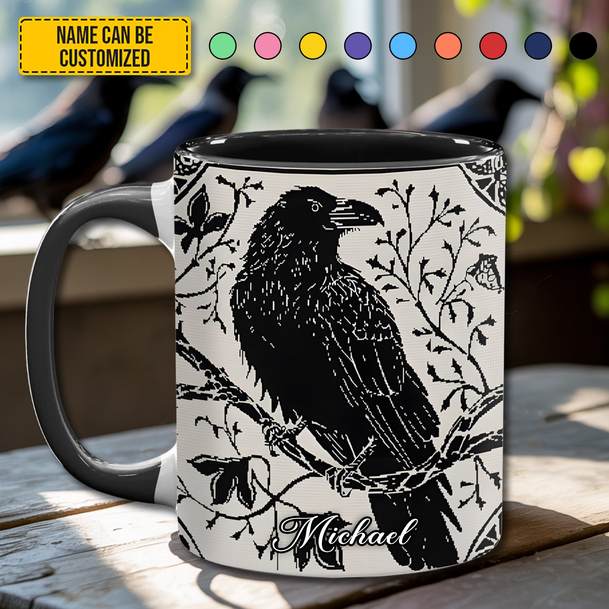 Personalized Accent Mug Raven Whisper Magical Gifts for Raven Lovers - Image 2
