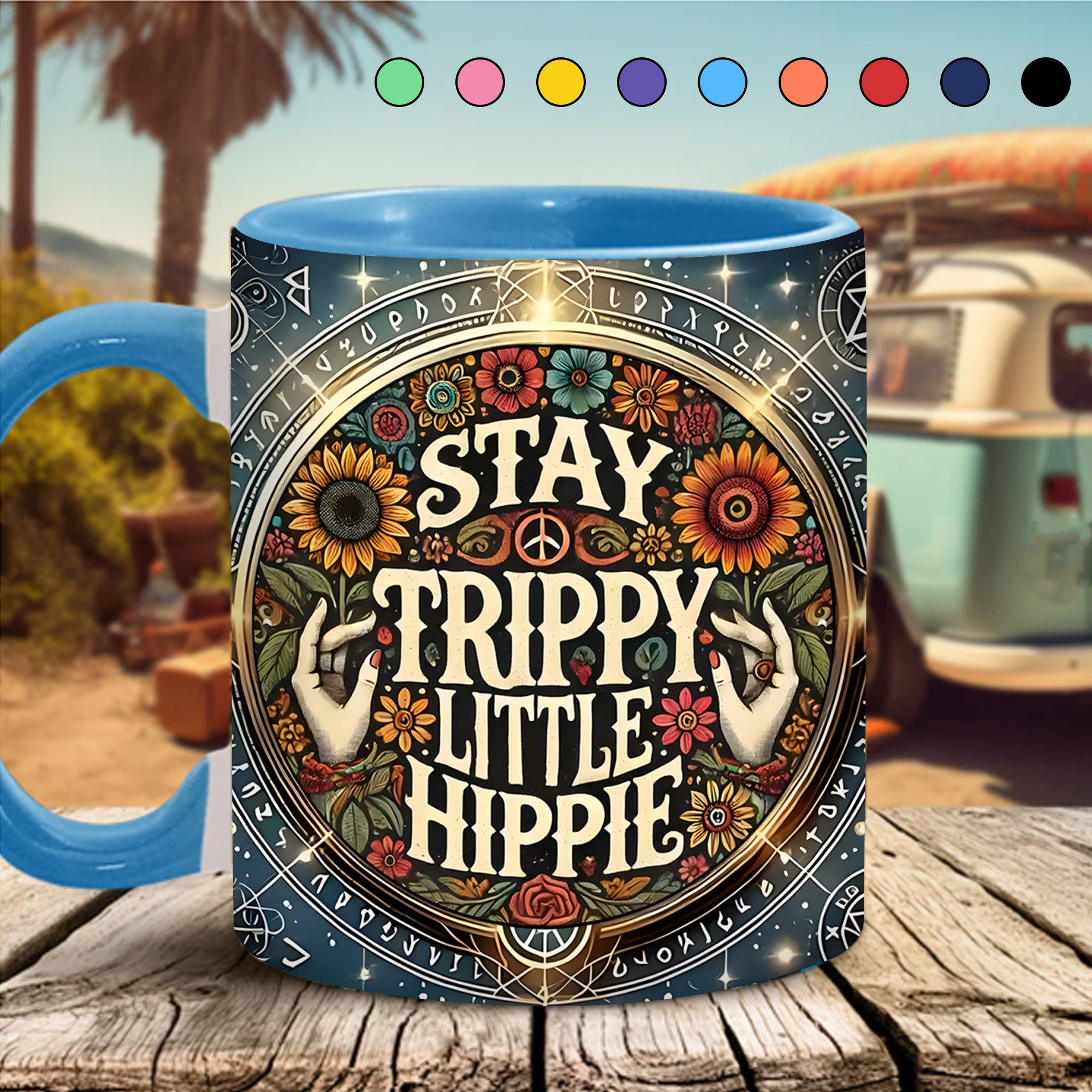 Personalized Accent Mug Stay Trippy Little Hippie Unique Gift For Mother - Image 12