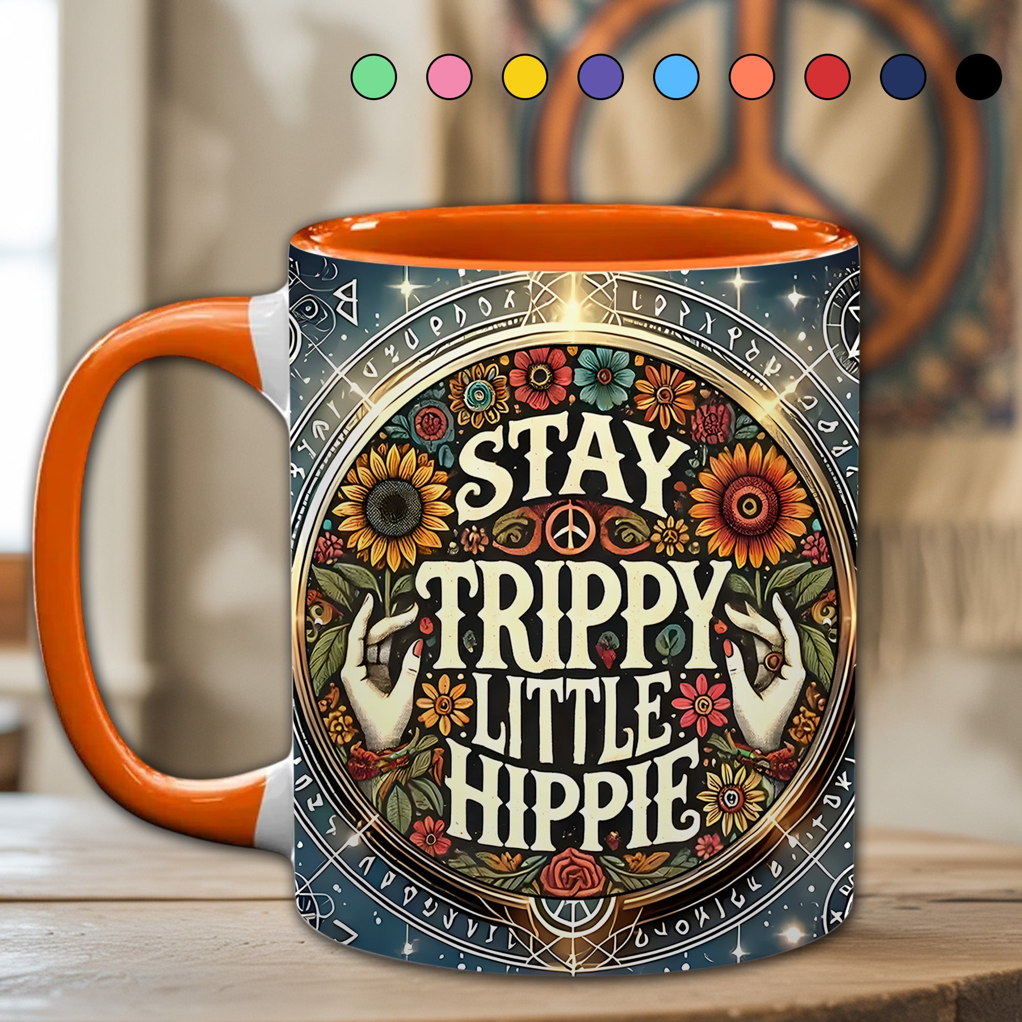 Personalized Accent Mug Stay Trippy Little Hippie Unique Gift For Mother