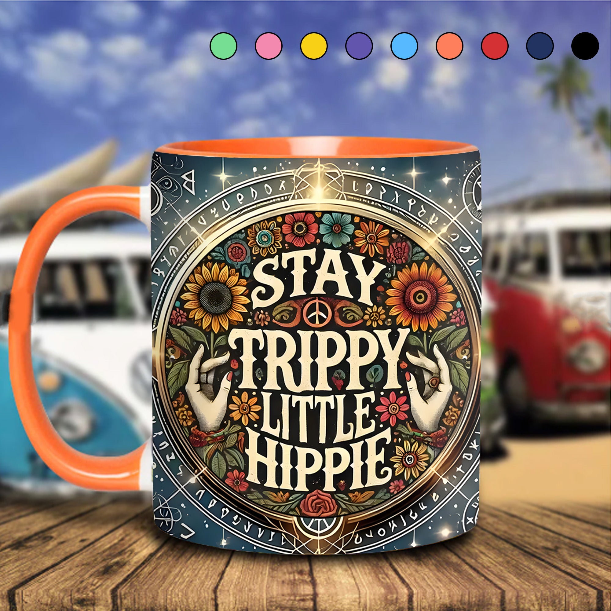Personalized Accent Mug Stay Trippy Little Hippie Unique Gift For Mother - Image 13