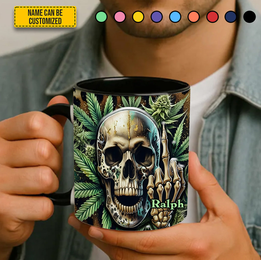 Personalized Accent Mug Weed Skull Accent mug Skull Themed Gifts For Him - Image 4