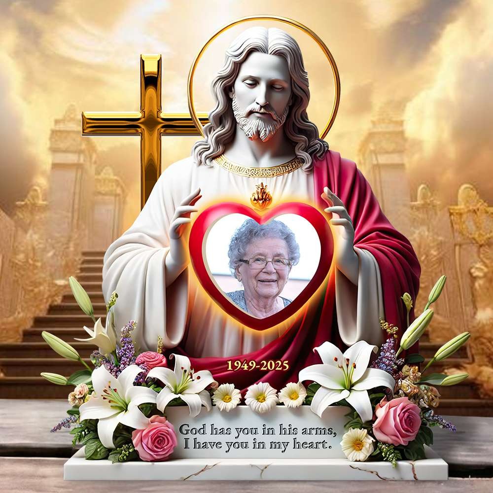 Personalized Acrylic Plaque In God'S Arms Custom Photo Gifts For Heaven Gifts For Church Members - Image 2