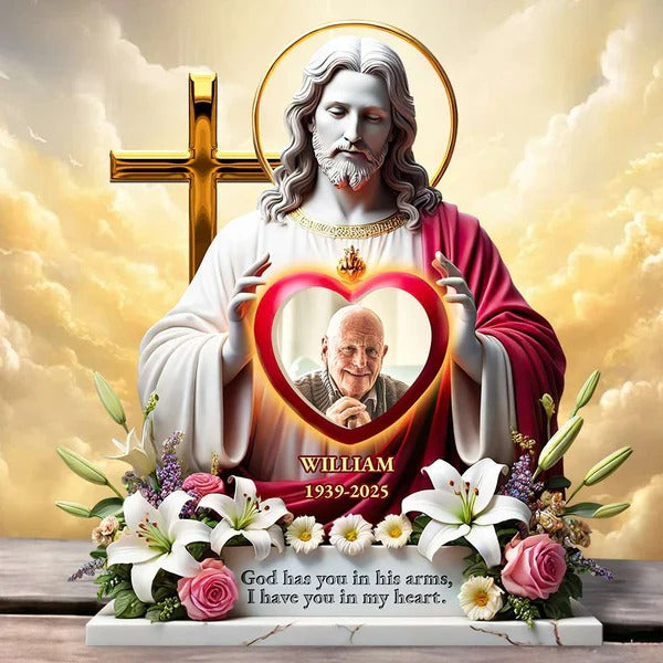 Personalized Acrylic Plaque In God'S Arms Custom Photo Gifts For Heaven Gifts For Church Members - Image 3