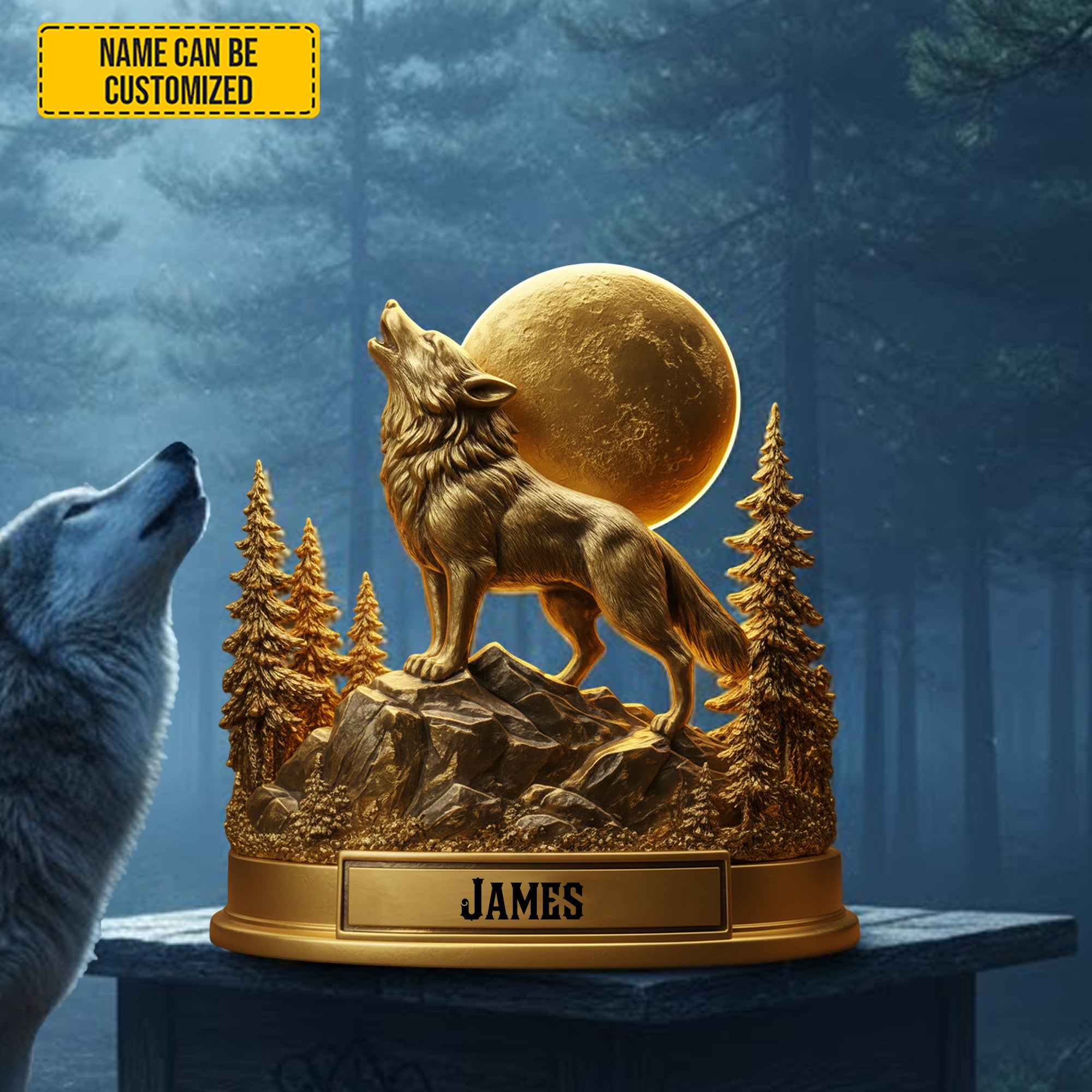 Personalized Acrylic Plaque Lone Wolf Legend Gifts With Wolves On Them - Image 3