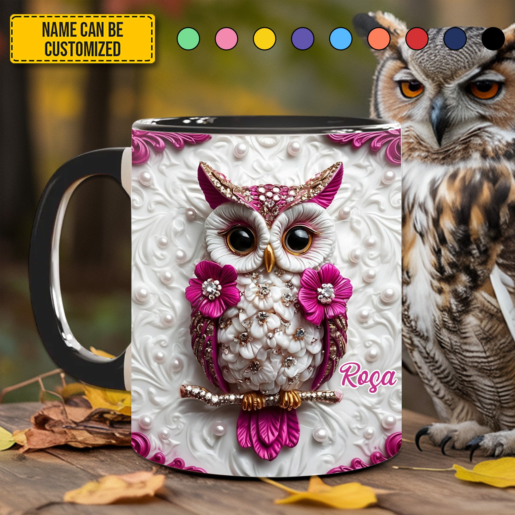 Personalized Beautiful Owl Accent Mug Owl Gifts Ideas For Mom - Image 4