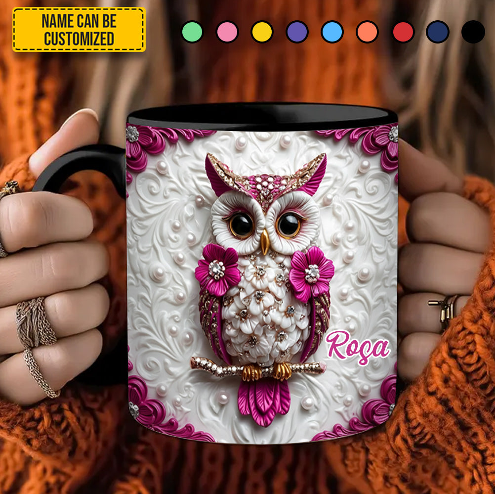 Personalized Beautiful Owl Accent Mug Owl Gifts Ideas For Mom - Image 3