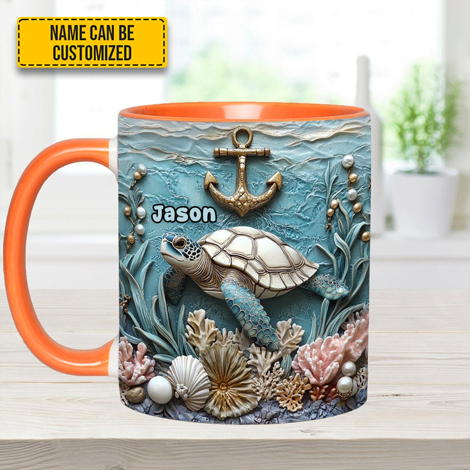 Personalized Beautiful Sea Turtle Accent Mug Sea Turtle Gifts For Mom - Image 10