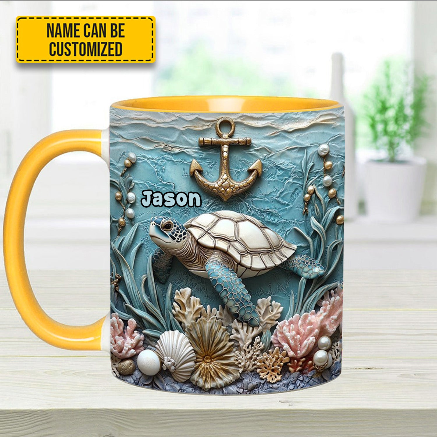 Personalized Beautiful Sea Turtle Accent Mug Sea Turtle Gifts For Mom - Image 12