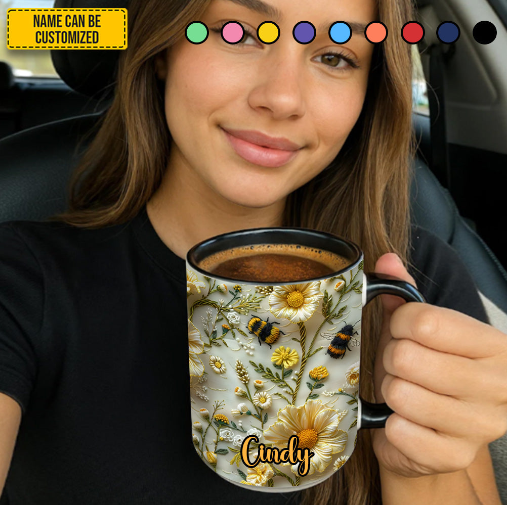 Personalized Bee Accent Mug Bee Floral Garden Bee Inspired Gifts - Image 6