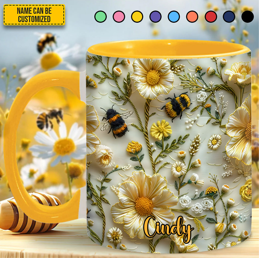 Personalized Bee Accent Mug Bee Floral Garden Bee Inspired Gifts