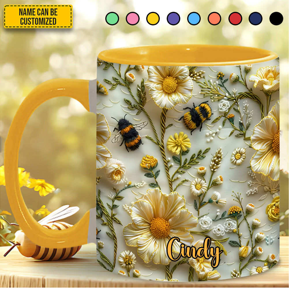 Personalized Bee Accent Mug Bee Floral Garden Bee Inspired Gifts - Image 3