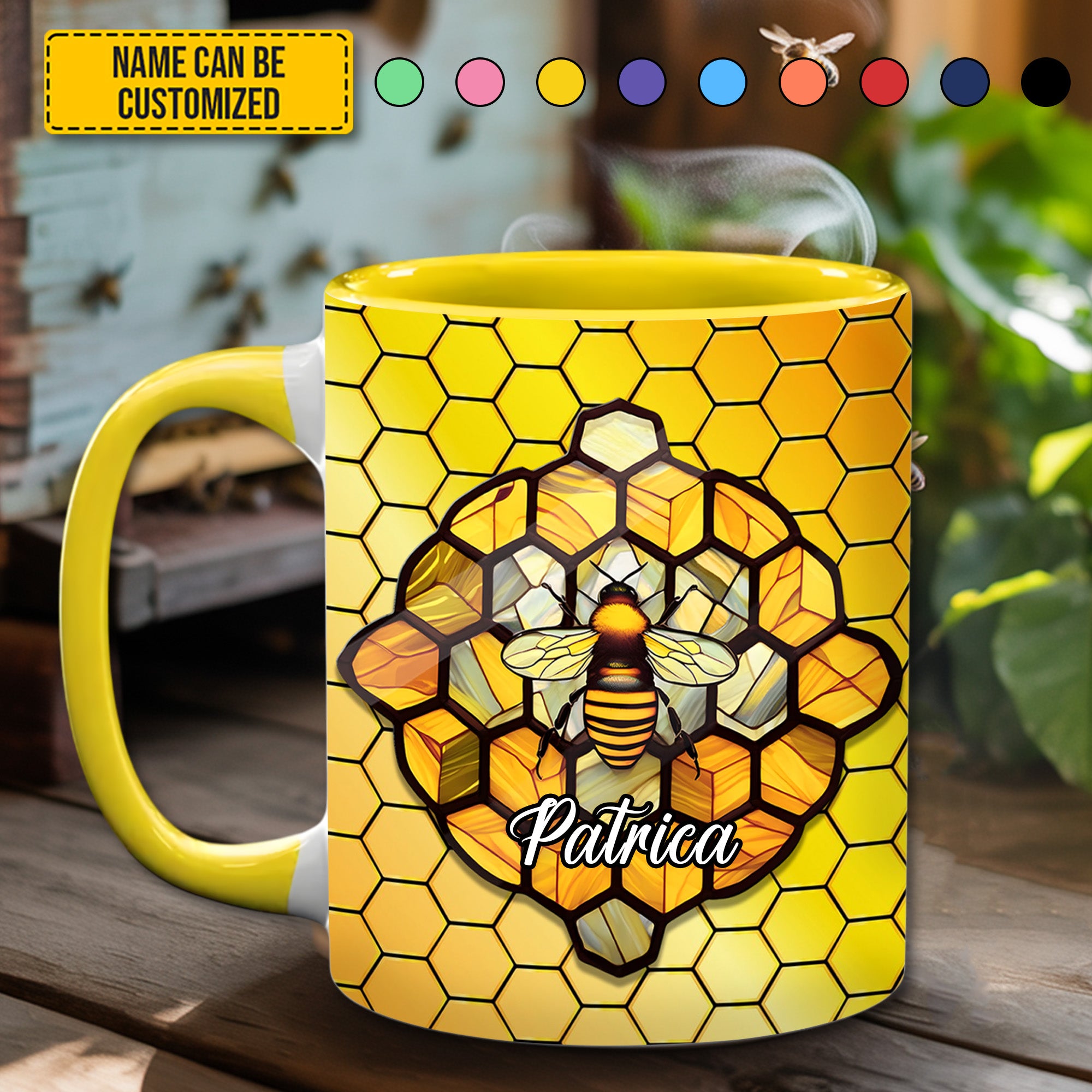 Personalized Bee Accent Mug Love Bees Best Bee Gifts For Women - Image 2