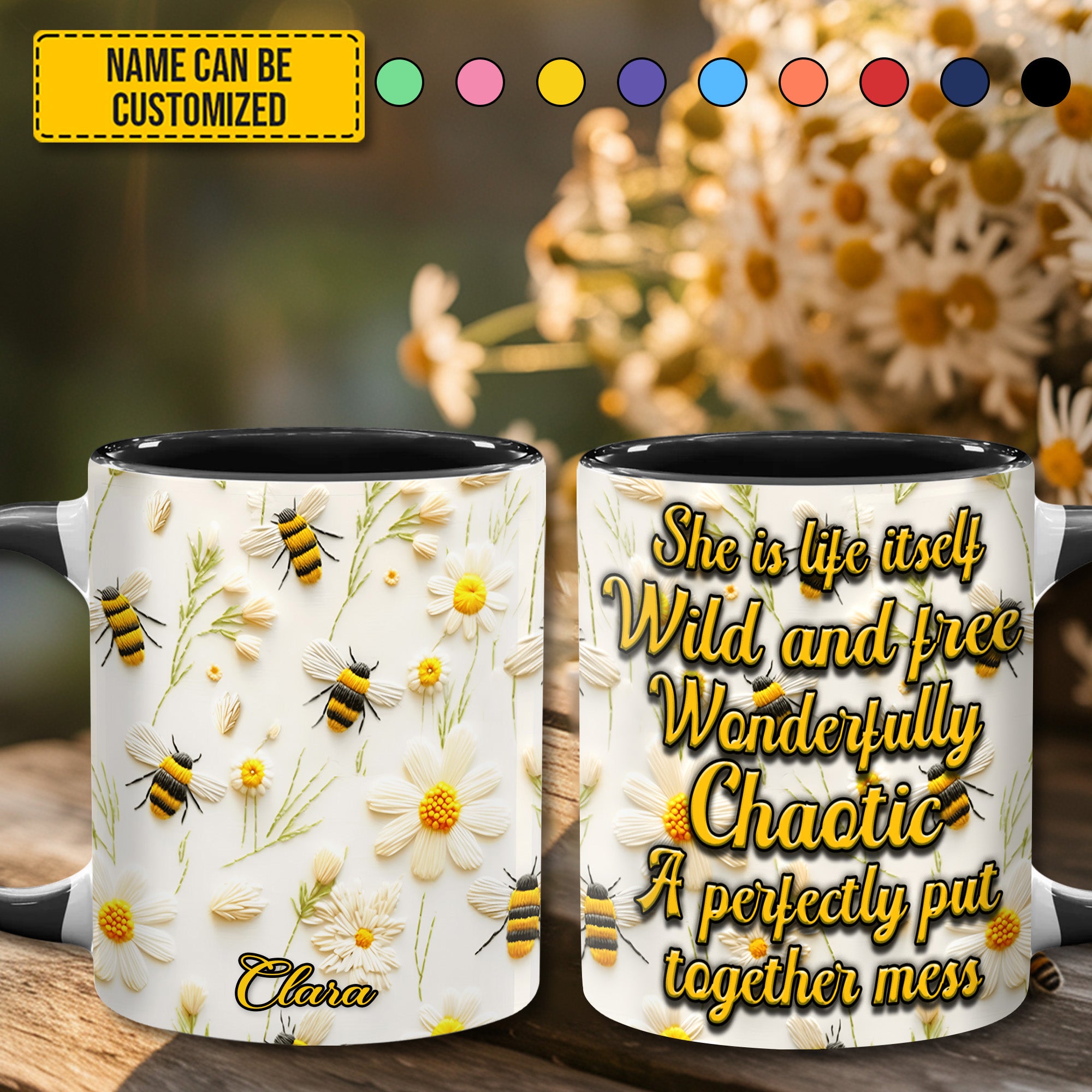 Personalized Bee Accent Mug She Is Life Itself Best Bee Gifts For Men - Image 2