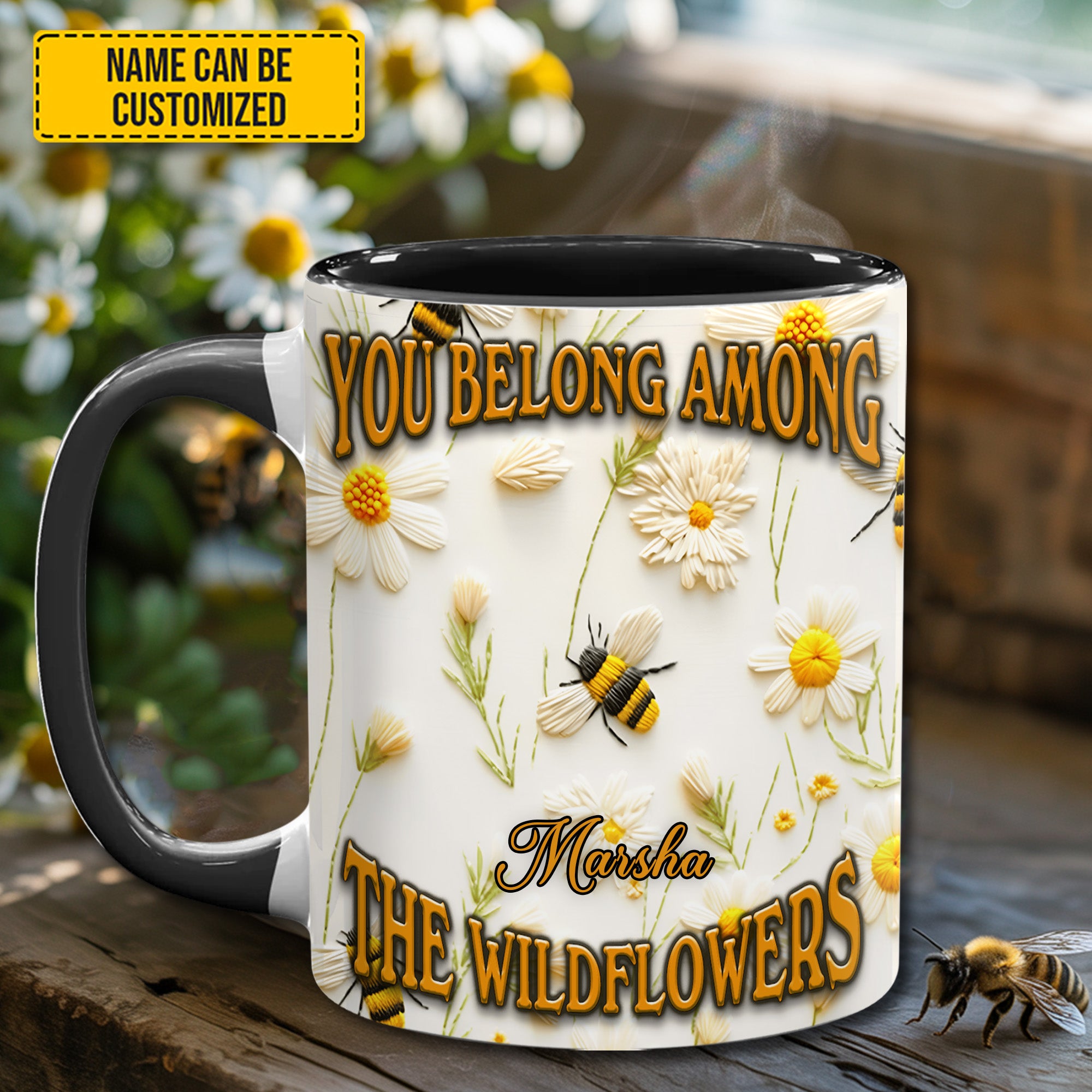 Personalized Bee Accent Mug You Belong Among Wildflowers Gifts For Beekeepers - Image 2