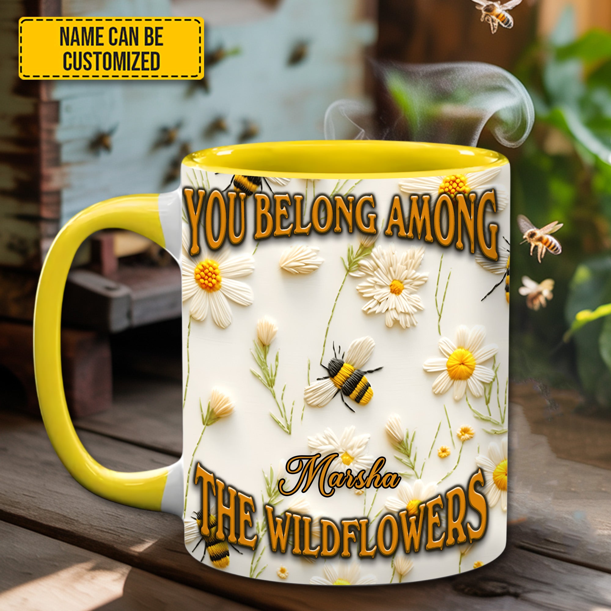 Personalized Bee Accent Mug You Belong Among Wildflowers Gifts For Beekeepers - Image 4