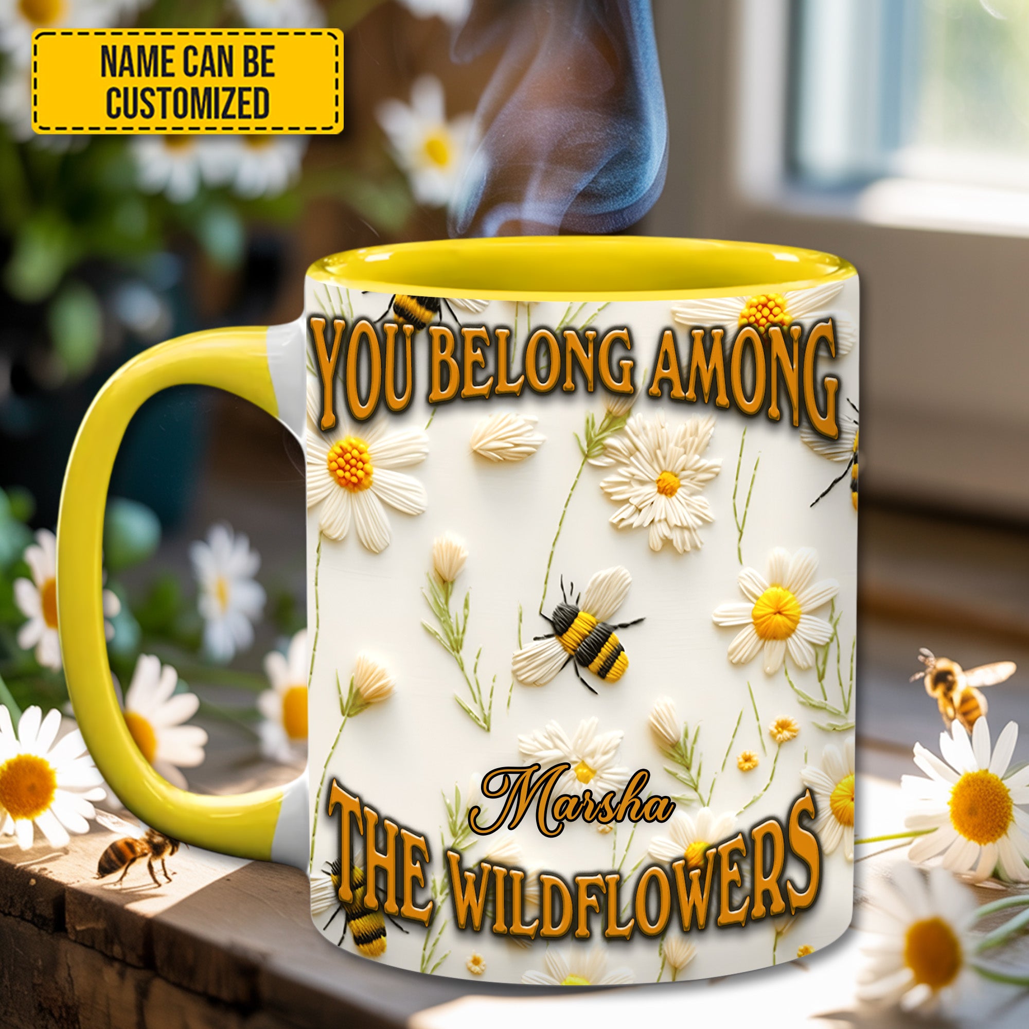 Personalized Bee Accent Mug You Belong Among Wildflowers Gifts For Beekeepers - Image 3