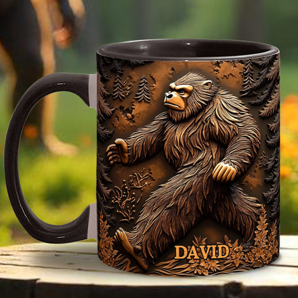 Personalized Bigfoot Accent Mug Believe In Yourself Gifts For People Who Like Bigfoot