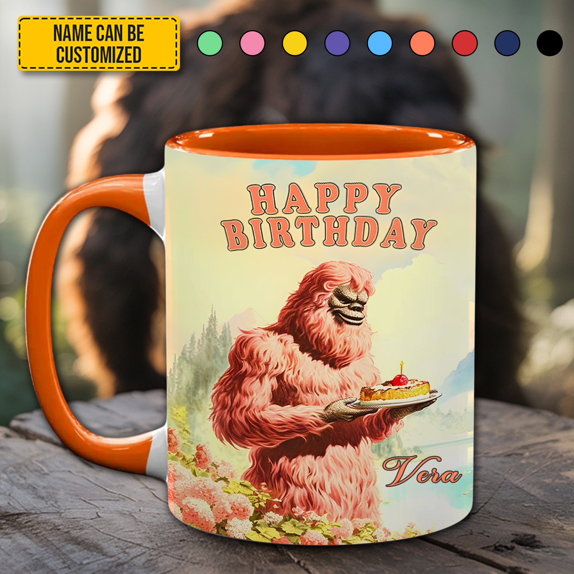 Personalized Bigfoot Accent Mug BigFoot Happy Birthday Lovers Bigfoot Unique Gifts For Men - Image 2