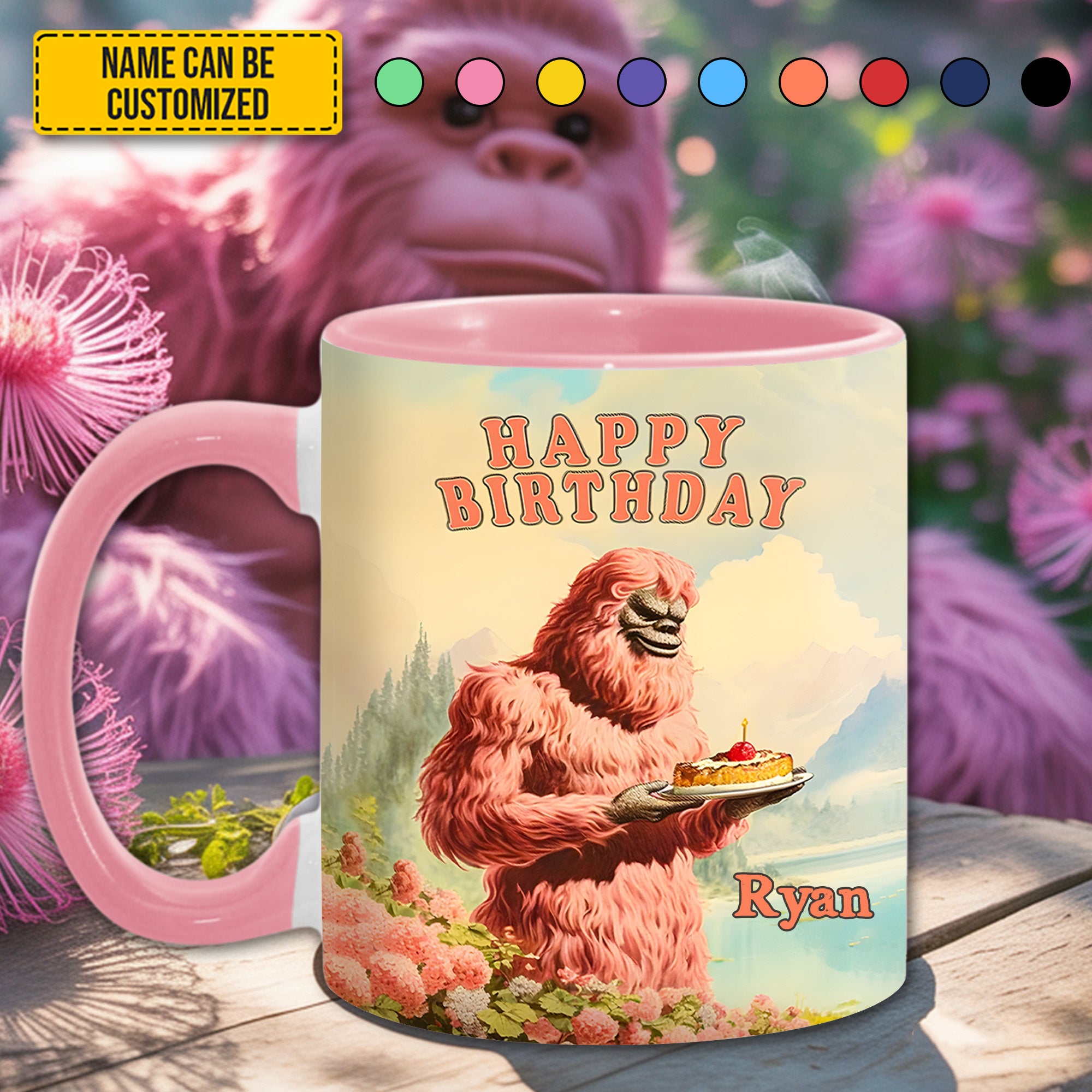 Personalized Bigfoot Accent Mug BigFoot Happy Birthday Lovers Bigfoot Unique Gifts For Men - Image 8