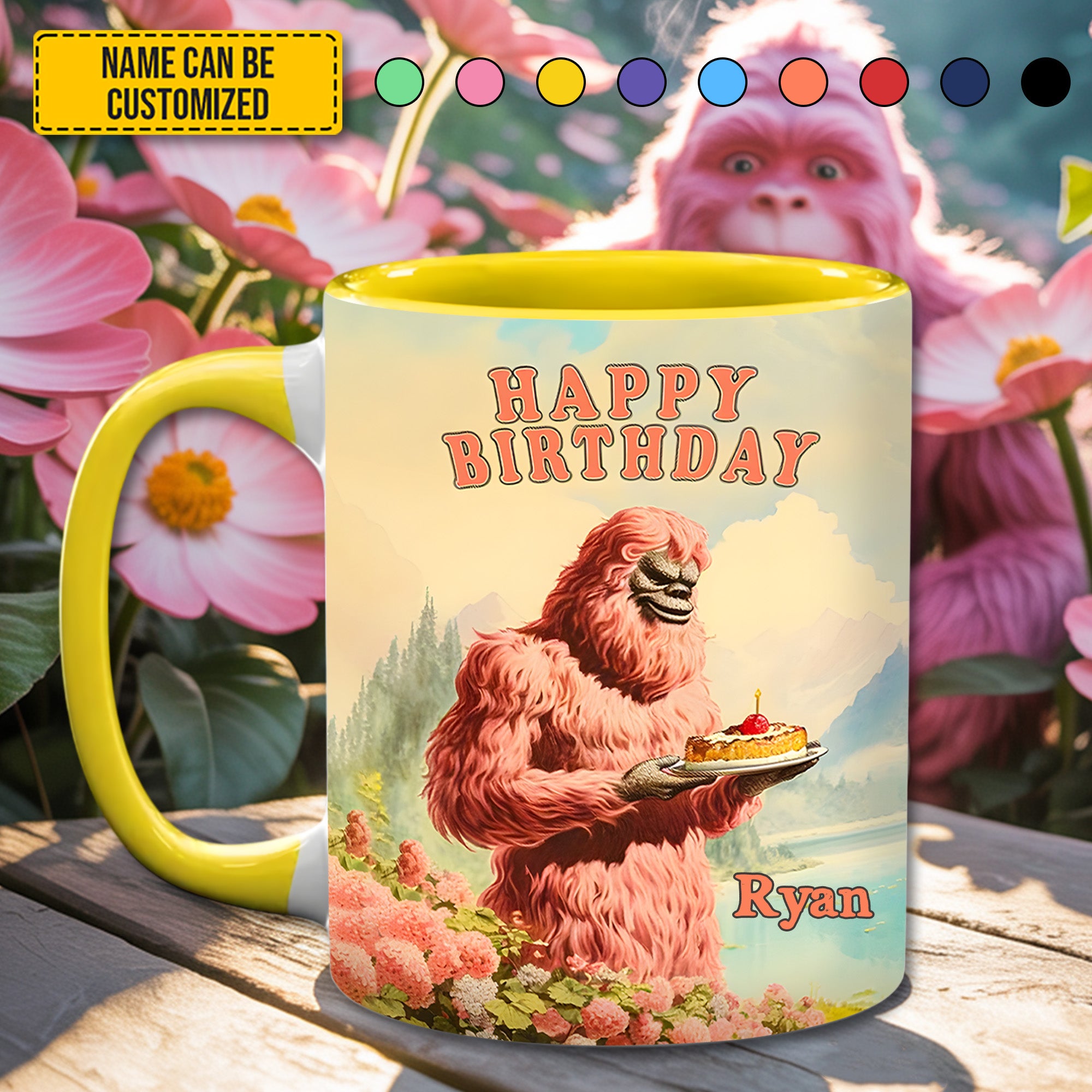 Personalized Bigfoot Accent Mug BigFoot Happy Birthday Lovers Bigfoot Unique Gifts For Men - Image 6