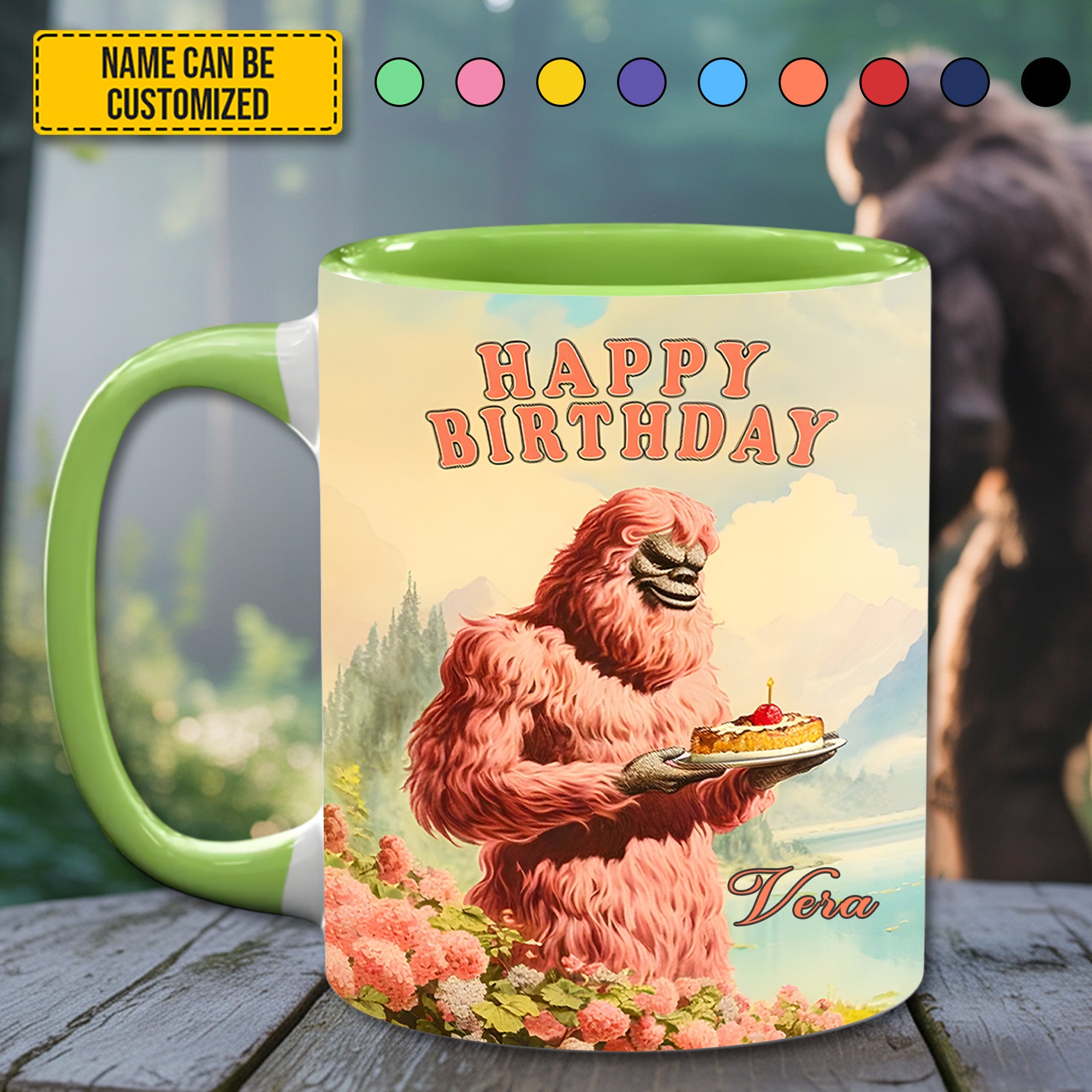 Personalized Bigfoot Accent Mug BigFoot Happy Birthday Lovers Bigfoot Unique Gifts For Men - Image 4