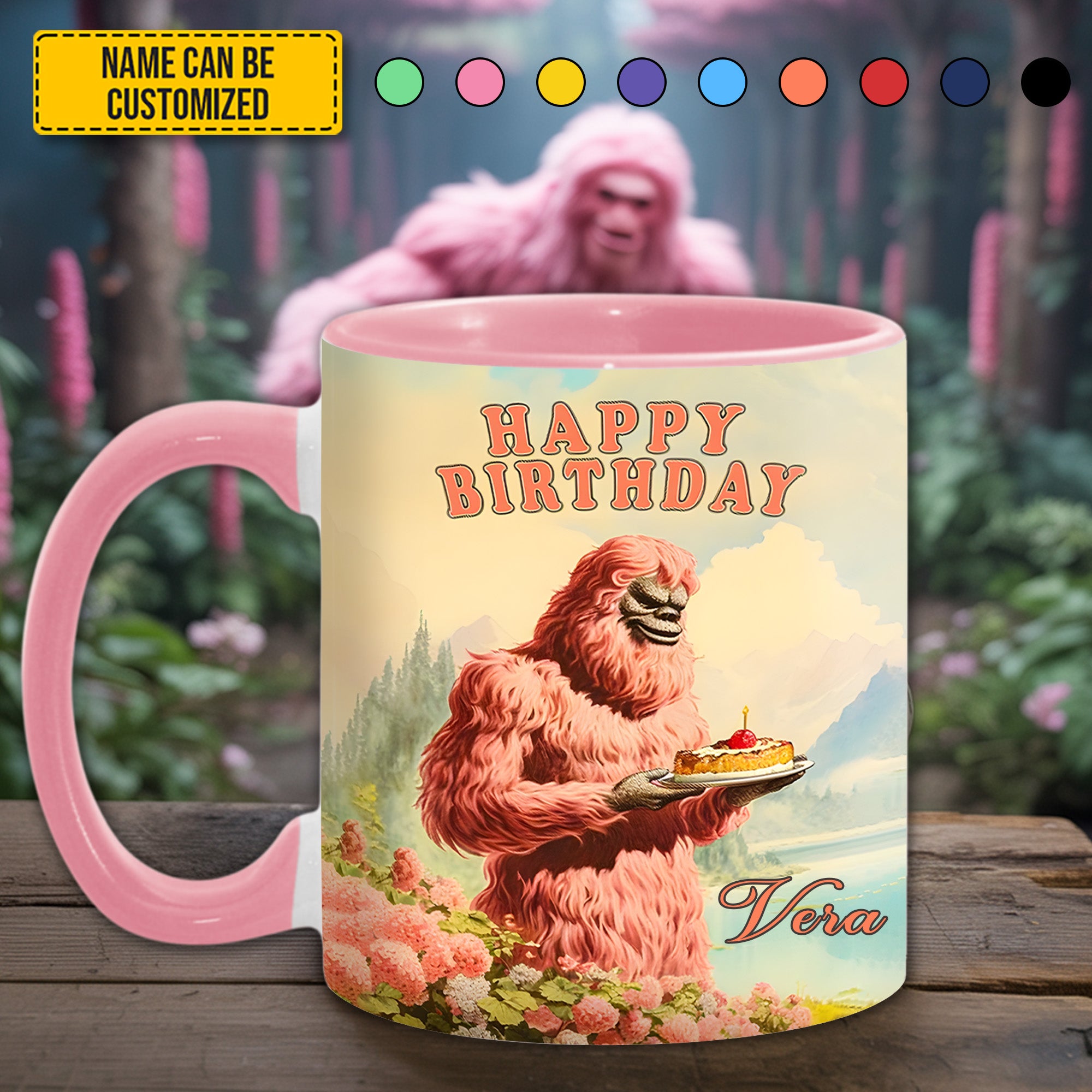 Personalized Bigfoot Accent Mug BigFoot Happy Birthday Lovers Bigfoot Unique Gifts For Men - Image 5