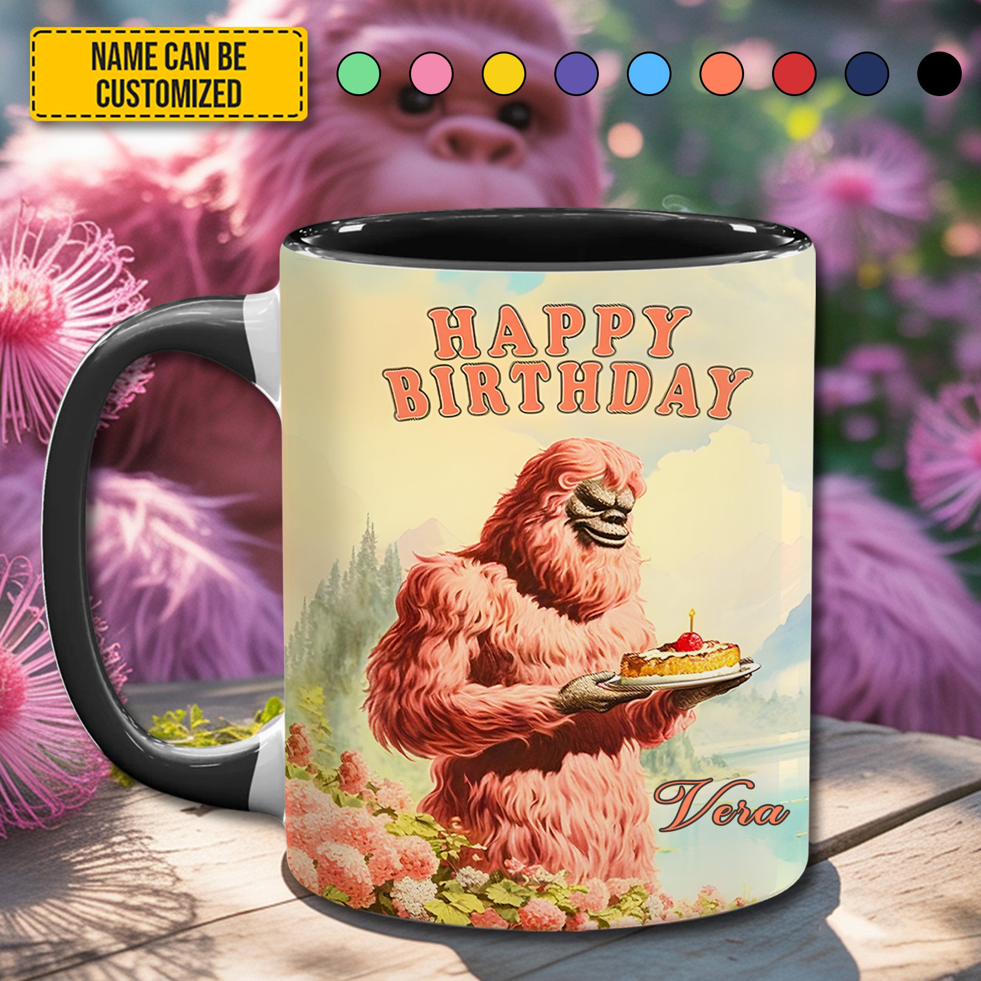 Personalized Bigfoot Accent Mug BigFoot Happy Birthday Lovers Bigfoot Unique Gifts For Men