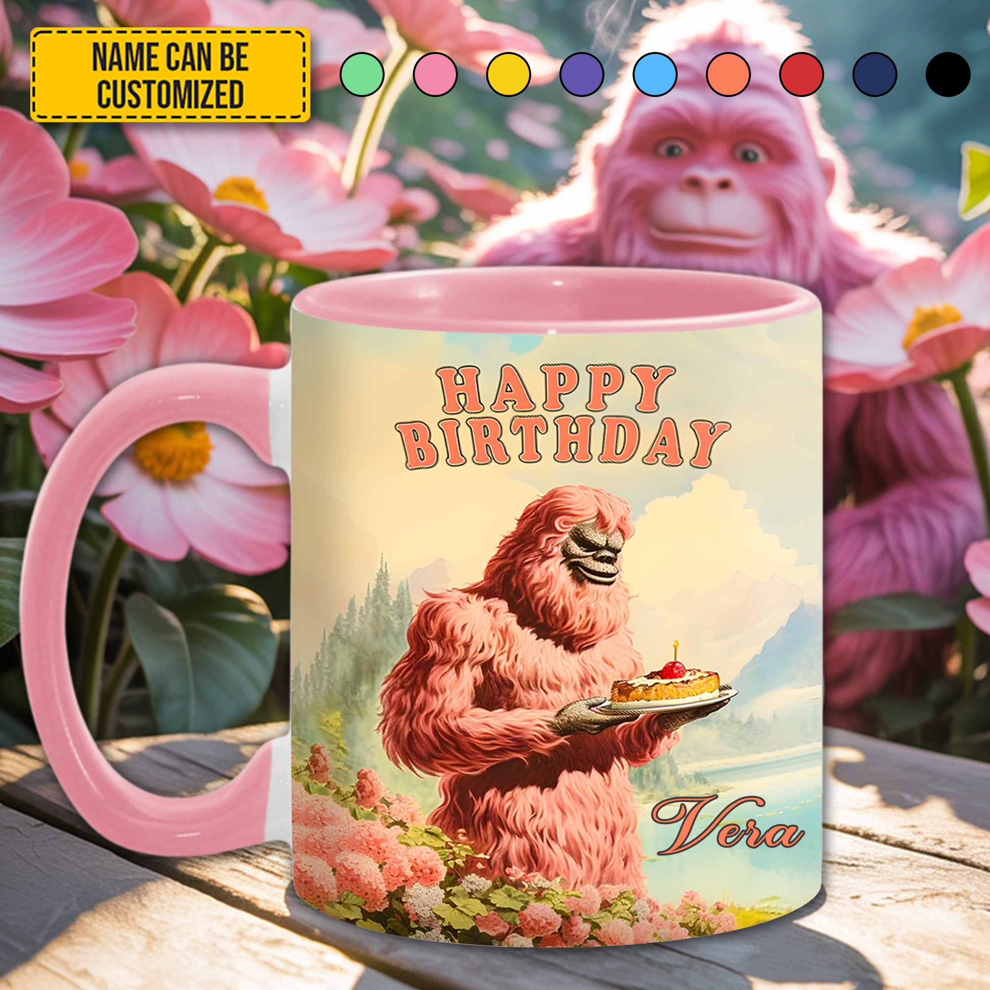 Personalized Bigfoot Accent Mug BigFoot Happy Birthday Lovers Bigfoot Unique Gifts For Men - Image 3