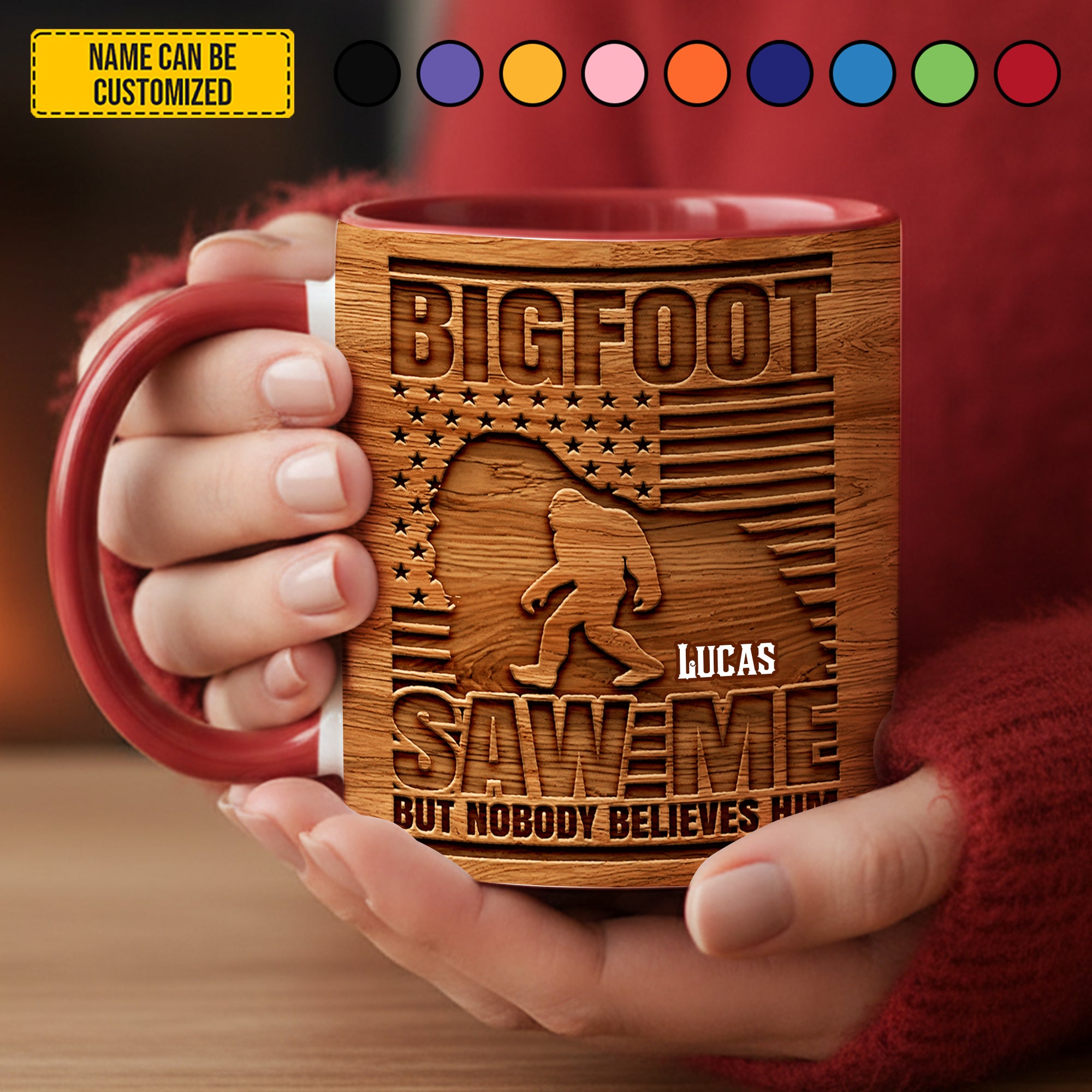 Personalized Bigfoot Accent Mug Bigfoot Saw Me Bigfoot Gifts For Dad - Image 4