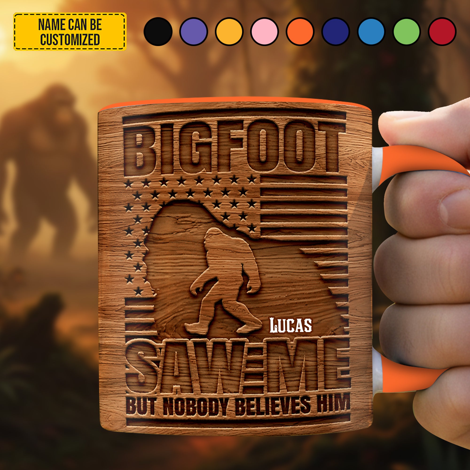 Personalized Bigfoot Accent Mug Bigfoot Saw Me Bigfoot Gifts For Dad - Image 2
