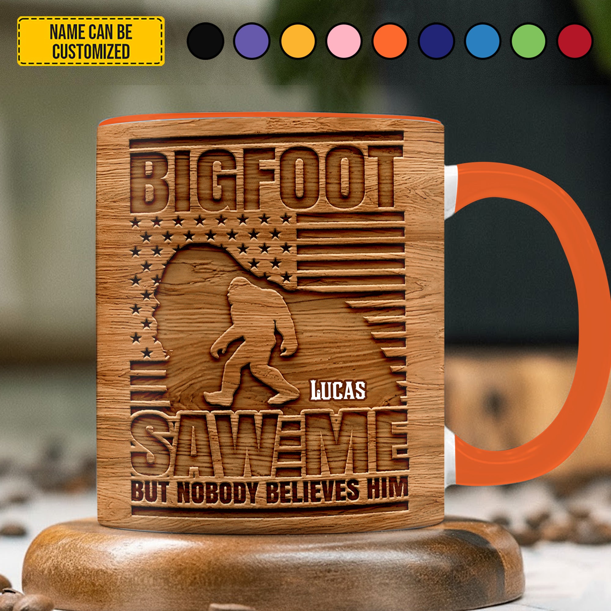 Personalized Bigfoot Accent Mug Bigfoot Saw Me Bigfoot Gifts For Dad - Image 3