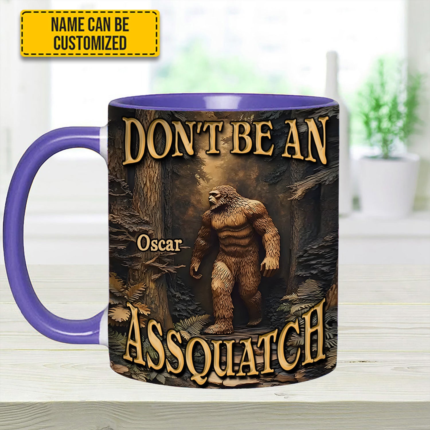 Personalized Bigfoot Accent Mug Don't Be an Assquatch Bigfoot Gifts For Men - Image 13