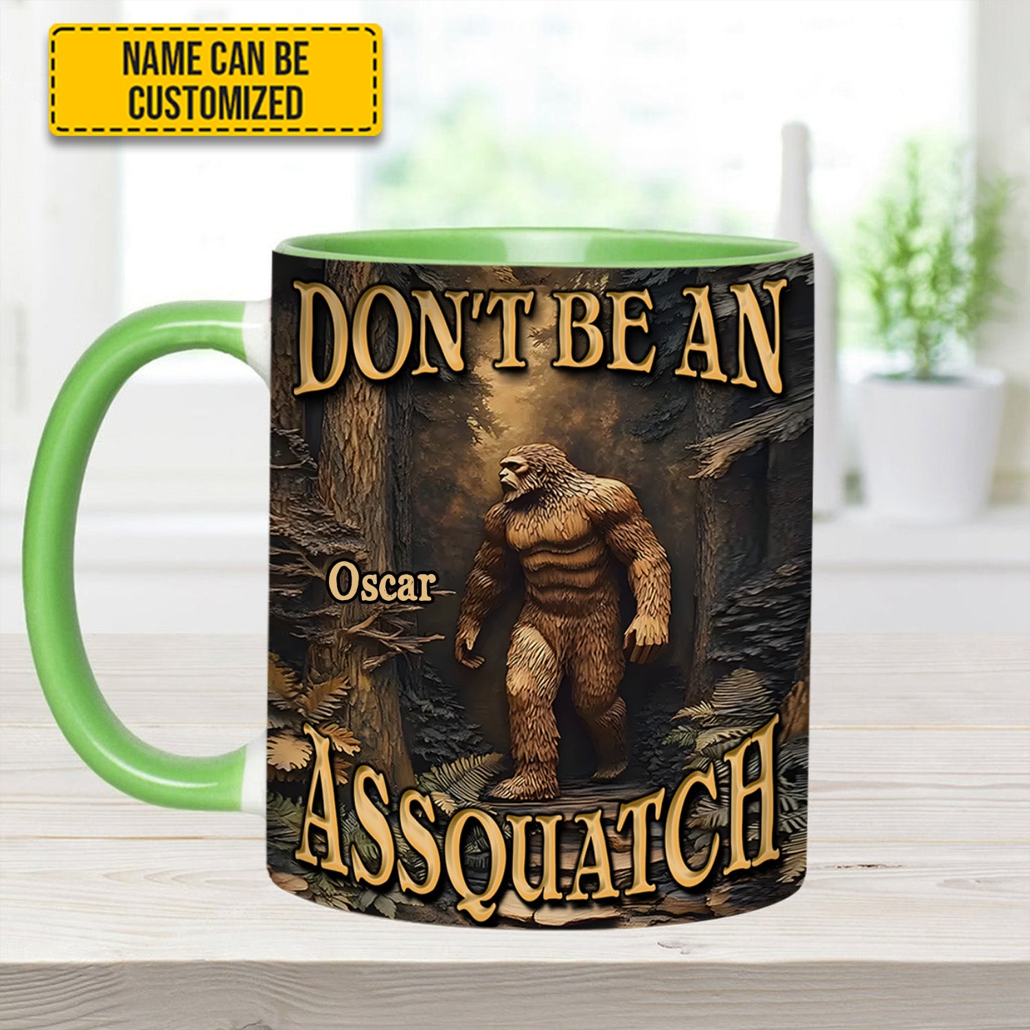 Personalized Bigfoot Accent Mug Don't Be an Assquatch Bigfoot Gifts For Men - Image 7