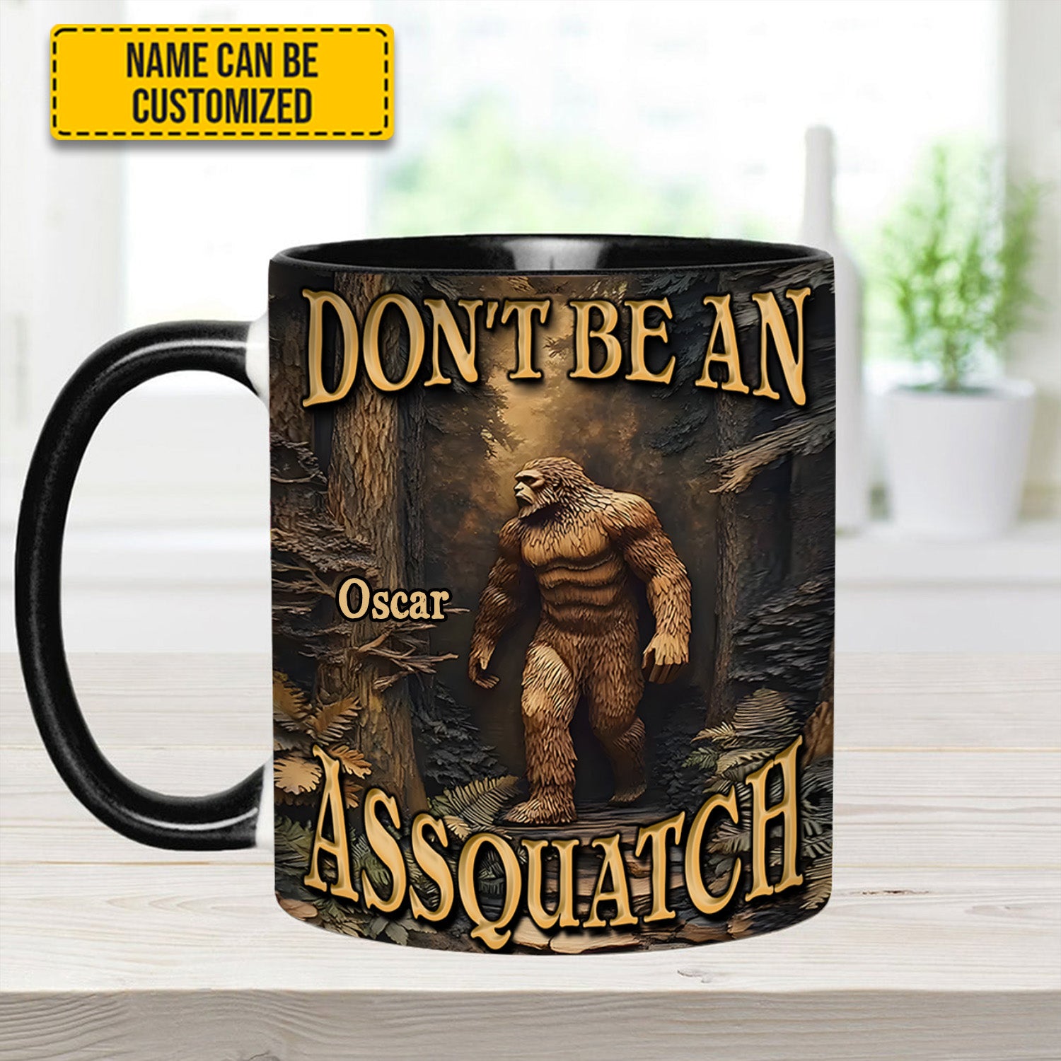 Personalized Bigfoot Accent Mug Don't Be an Assquatch Bigfoot Gifts For Men - Image 5