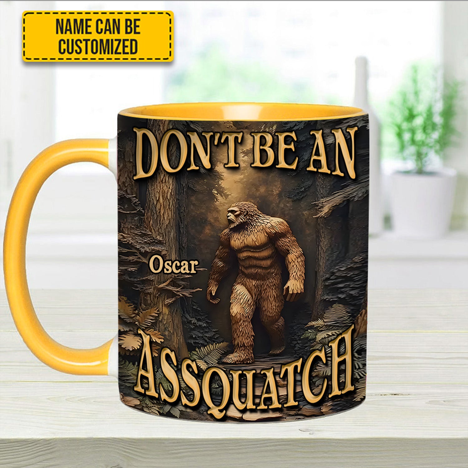 Personalized Bigfoot Accent Mug Don't Be an Assquatch Bigfoot Gifts For Men - Image 12