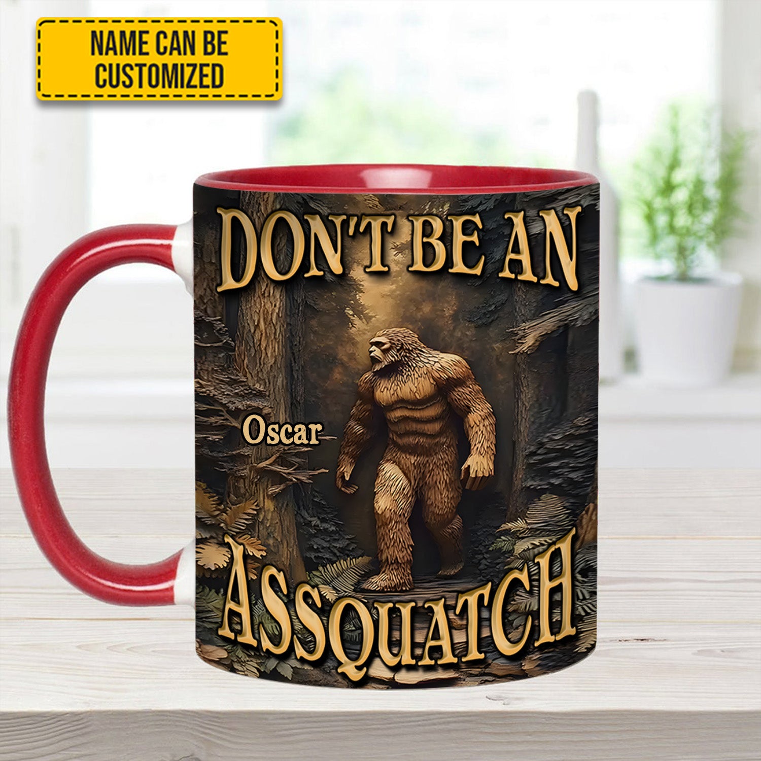 Personalized Bigfoot Accent Mug Don't Be an Assquatch Bigfoot Gifts For Men - Image 6