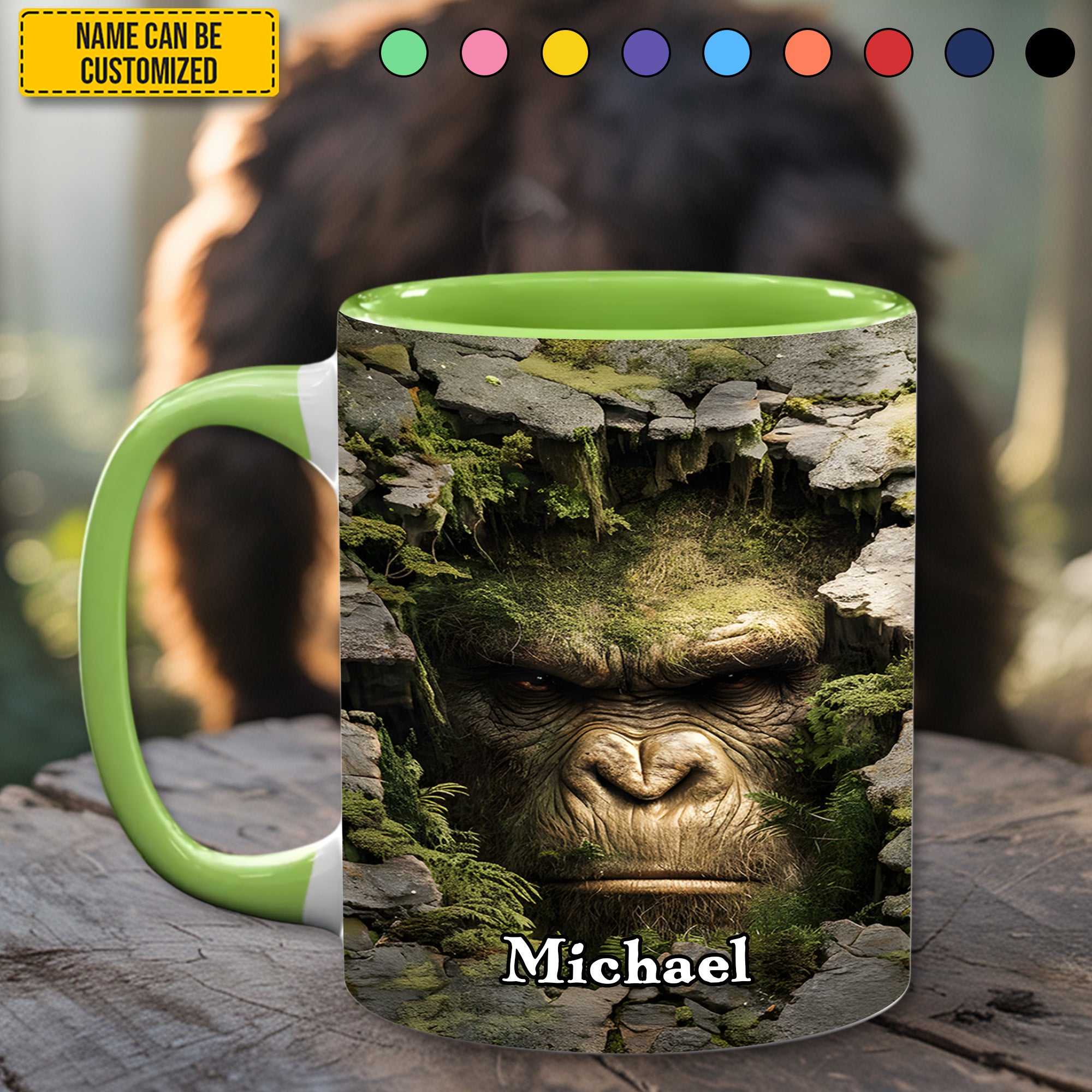 Personalized Bigfoot Accent Mug Green Bigfoot Bigfoot Gifts For Adults
