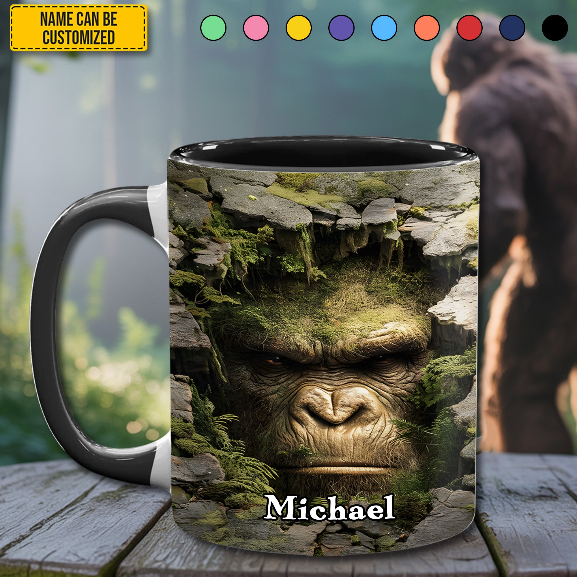Personalized Bigfoot Accent Mug Green Bigfoot Bigfoot Gifts For Adults - Image 2