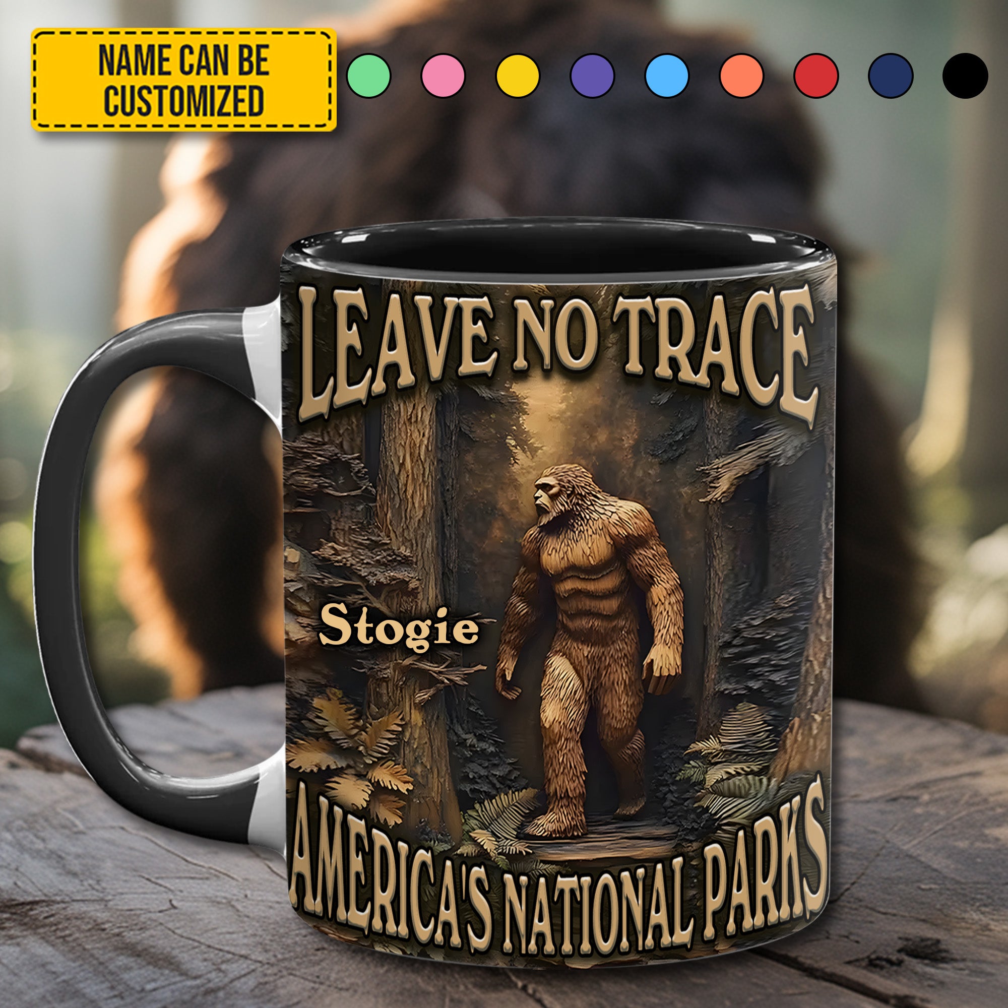 Personalized Bigfoot Accent Mug Leave No Trace Gifts For Sasquatch Lovers - Image 2
