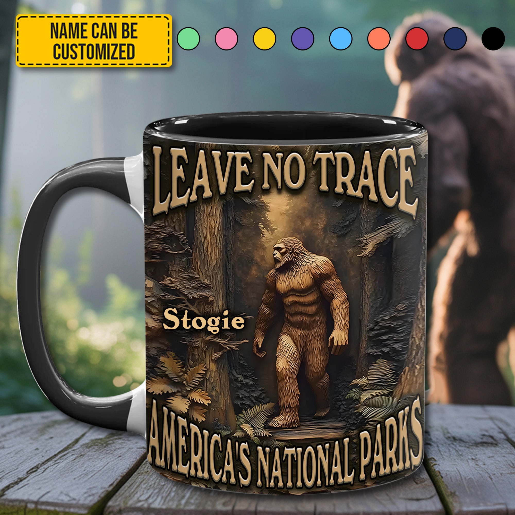 Personalized Bigfoot Accent Mug Leave No Trace Gifts For Sasquatch Lovers - Image 3