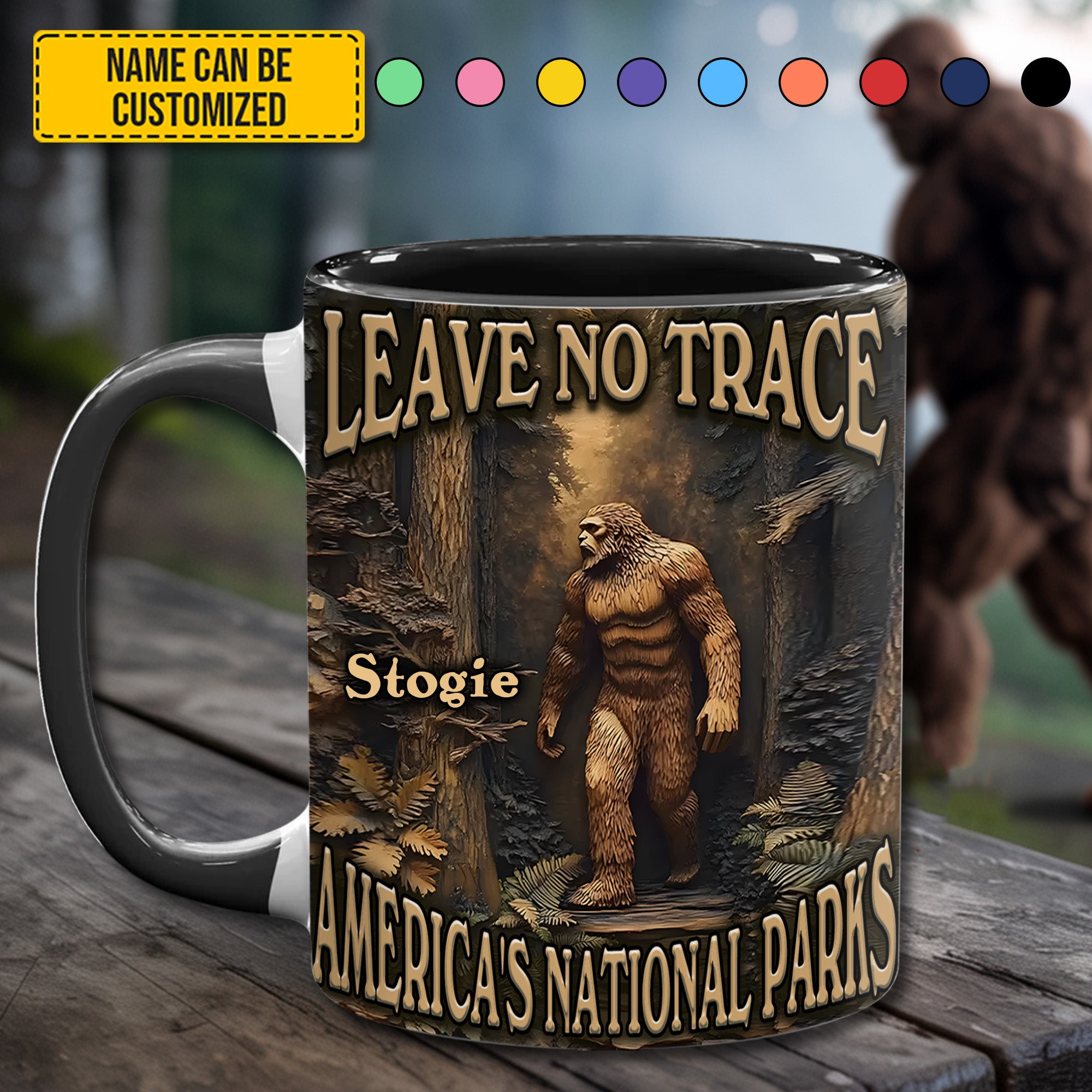 Personalized Bigfoot Accent Mug Leave No Trace Gifts For Sasquatch Lovers - Image 4