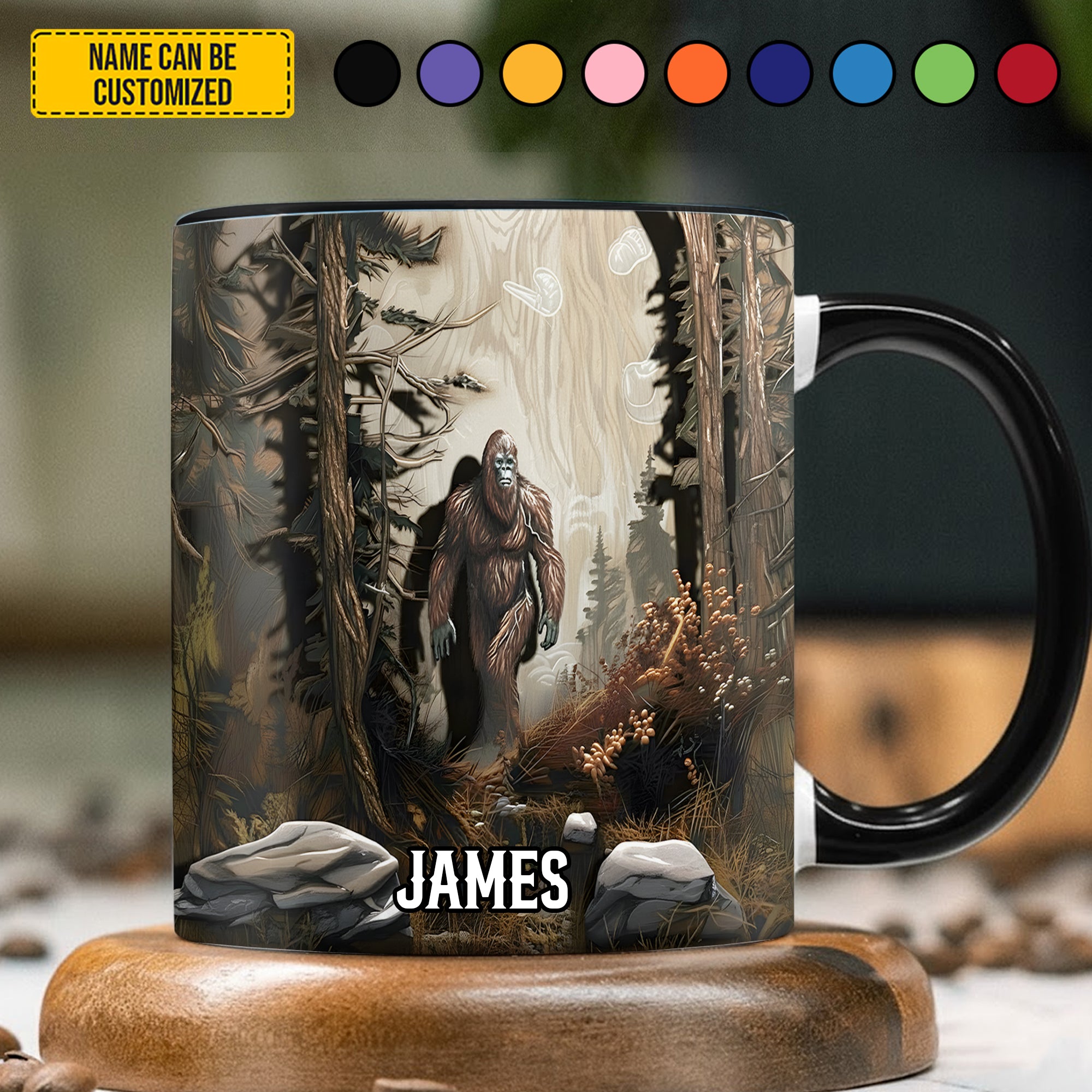 Personalized Bigfoot Accent Mug Legend In Forest Bigfoot Gifts For Him - Image 4