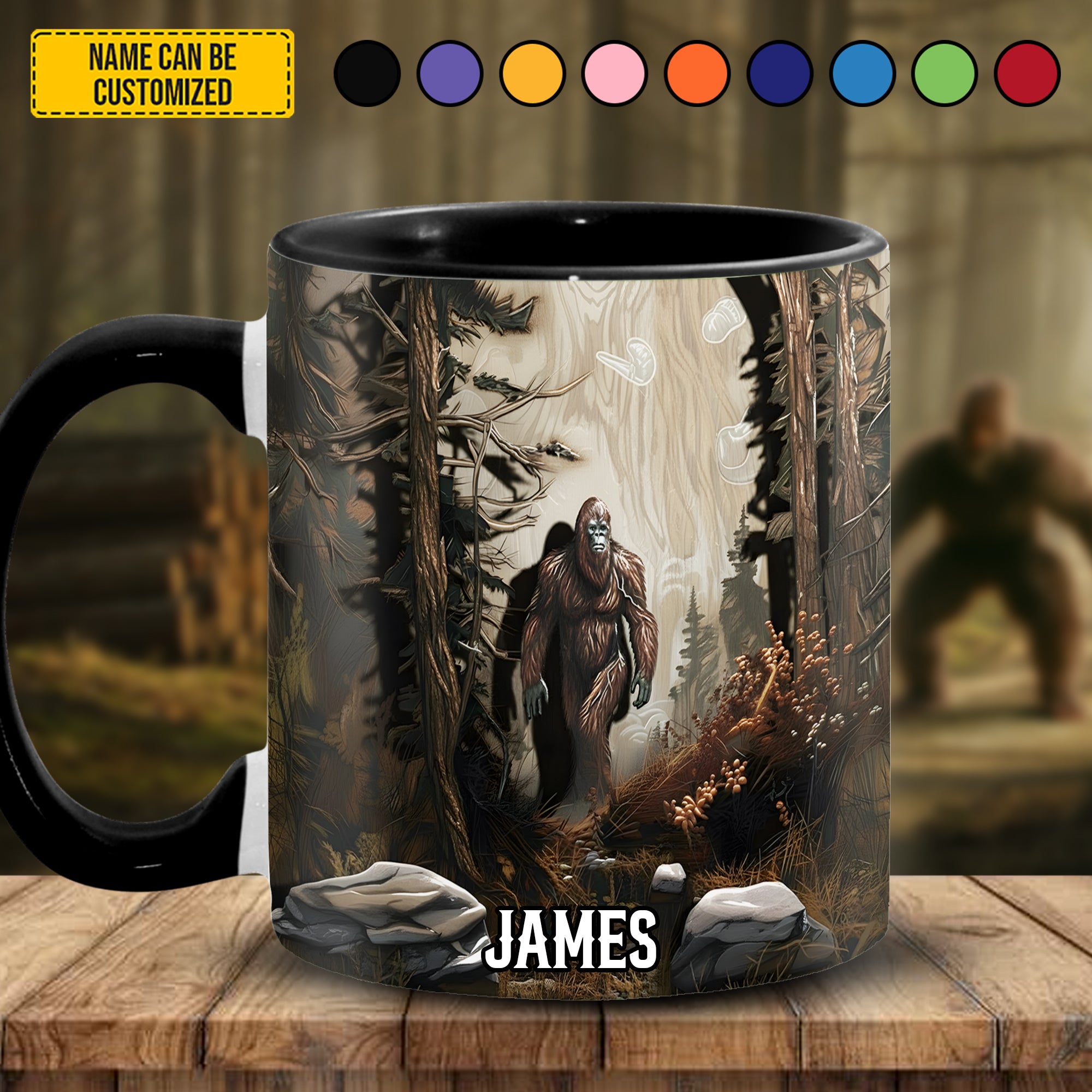Personalized Bigfoot Accent Mug Legend In Forest Bigfoot Gifts For Him