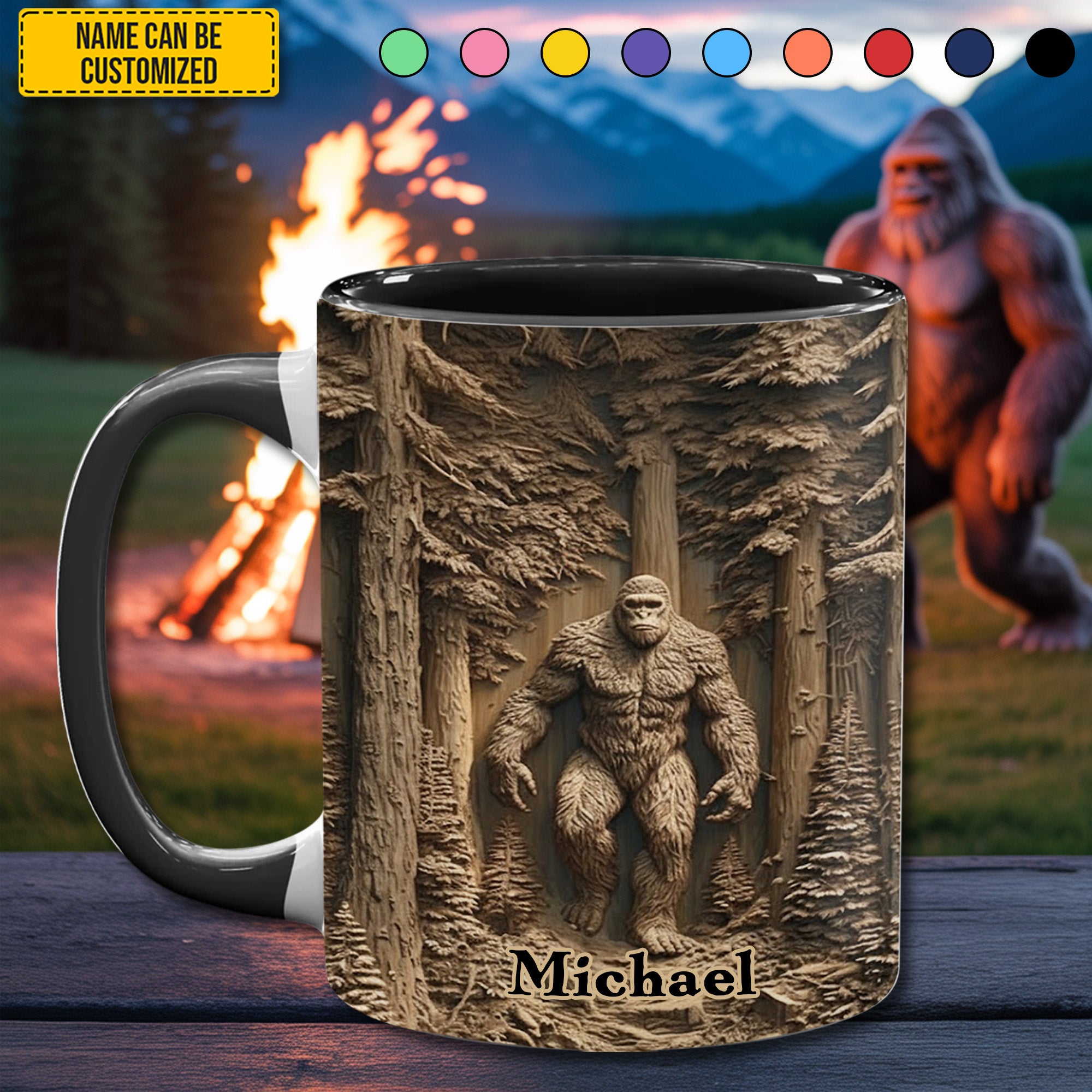 Personalized Bigfoot Accent Mug Legend in the Woods Gifts For People Who Like Bigfoot
