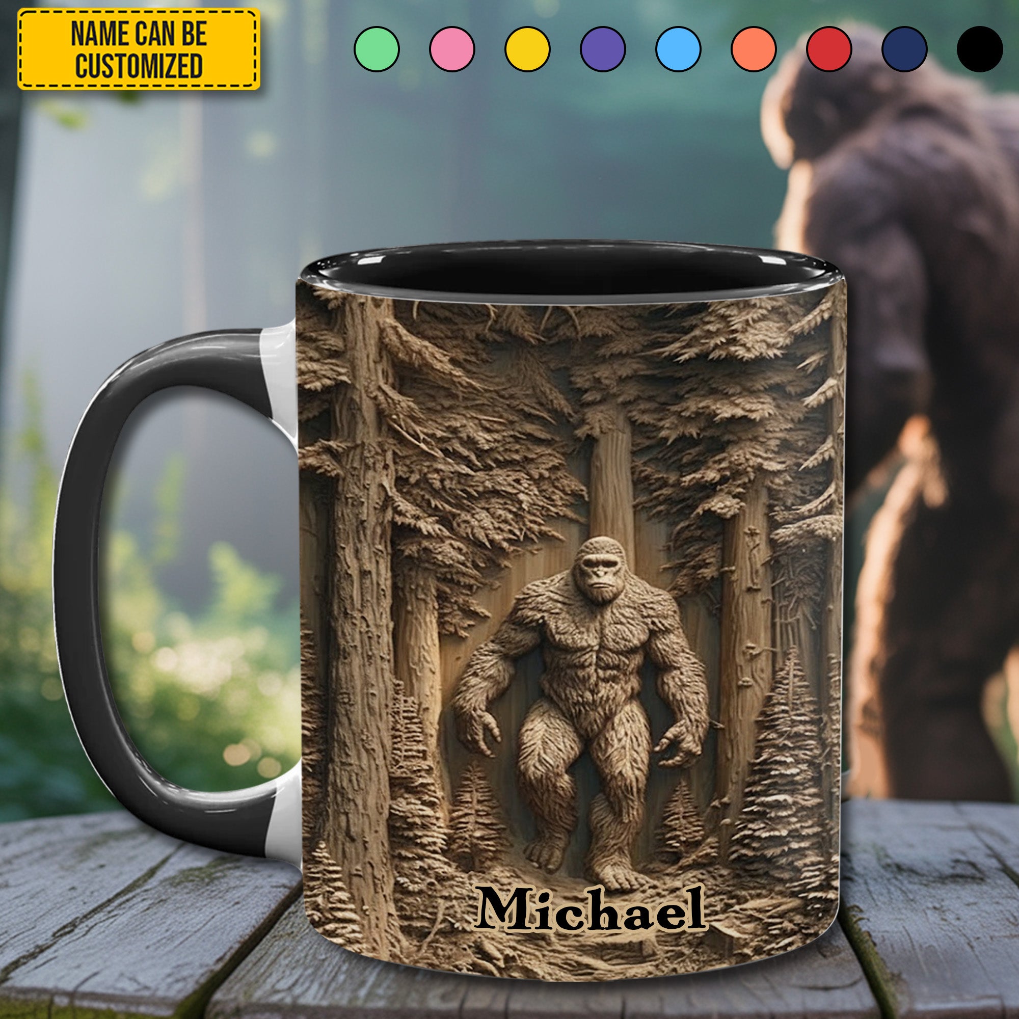 Personalized Bigfoot Accent Mug Legend in the Woods Gifts For People Who Like Bigfoot - Image 3