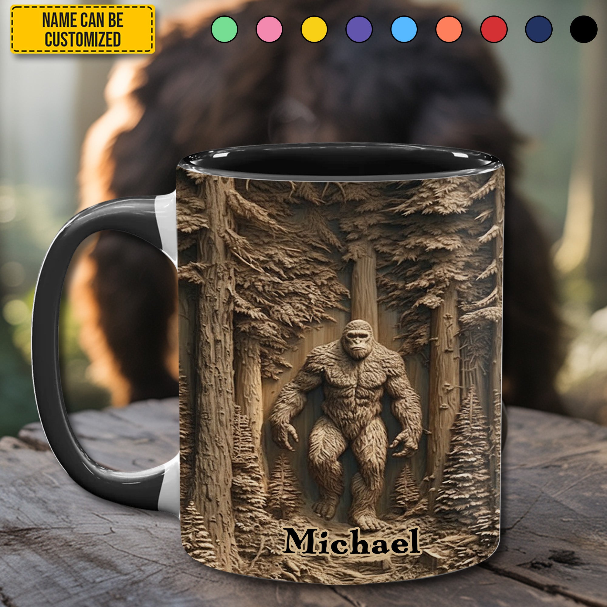 Personalized Bigfoot Accent Mug Legend in the Woods Gifts For People Who Like Bigfoot - Image 2