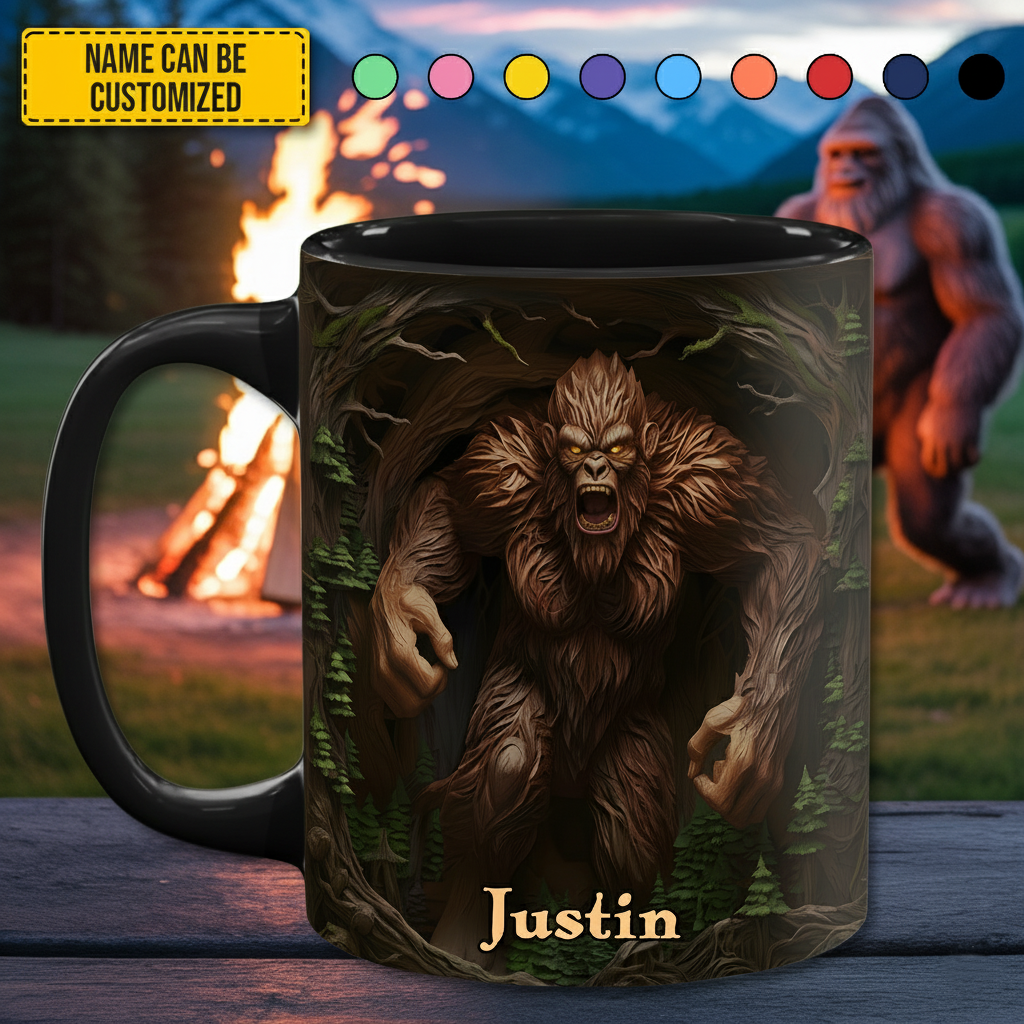 Personalized Bigfoot Accent Mug Not a Morning Squatch Bigfoot Christmas Gifts