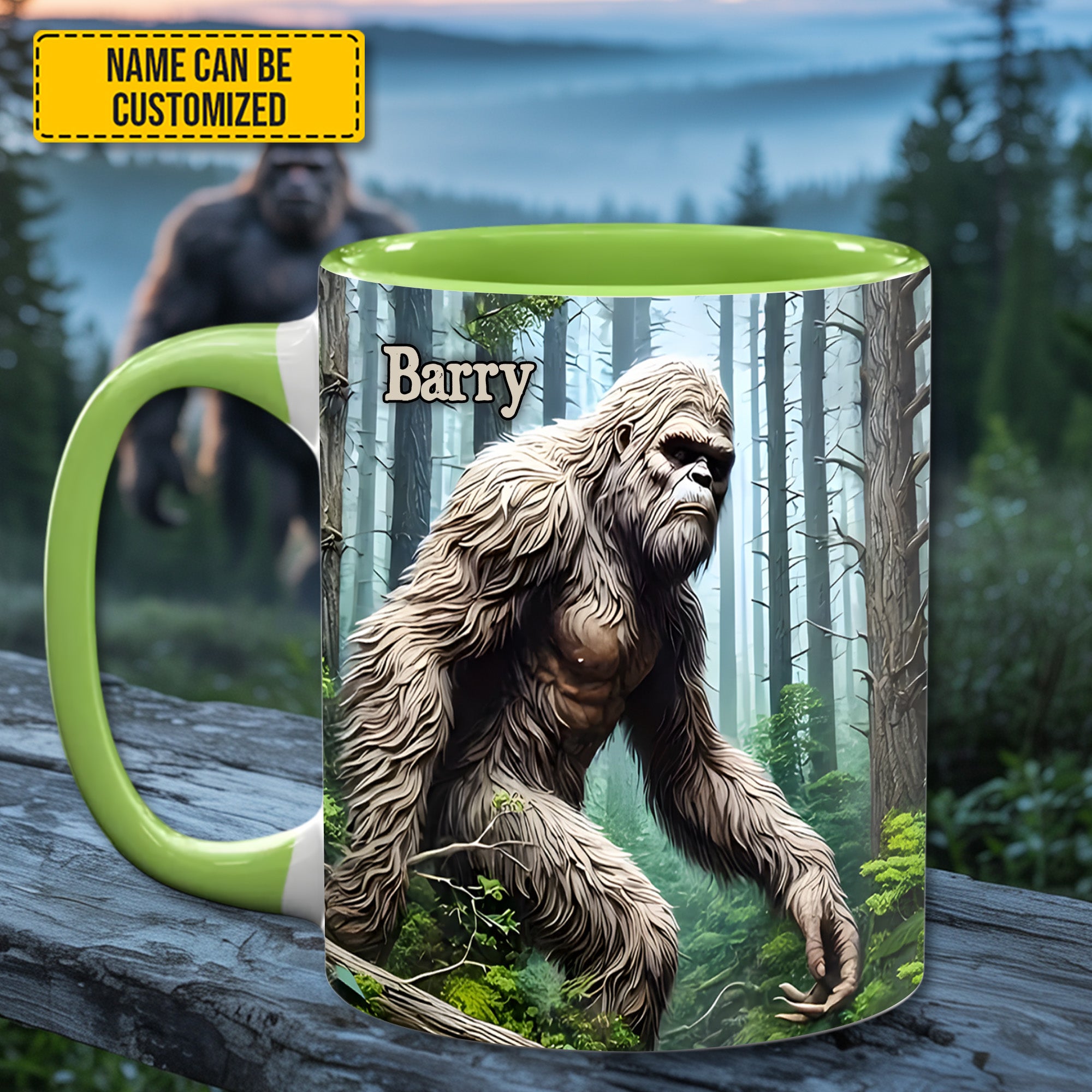 Personalized Bigfoot Forest Accent Mug Bigfoot Great Gifts For Him - Image 3