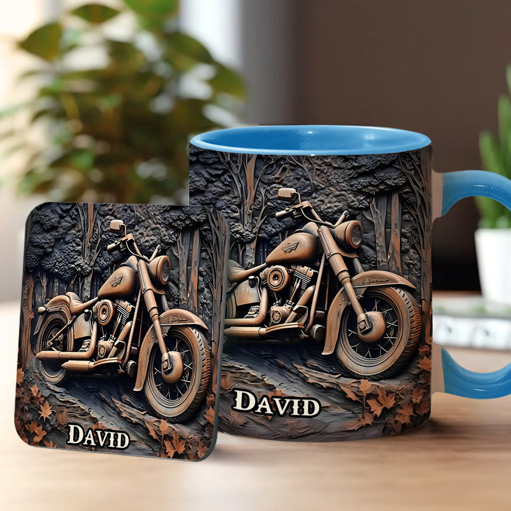 Personalized Biker Accent Mug Never Underestimate An Old Man With A Motorcycle Motorcycle Mug Gift For Son - Image 2